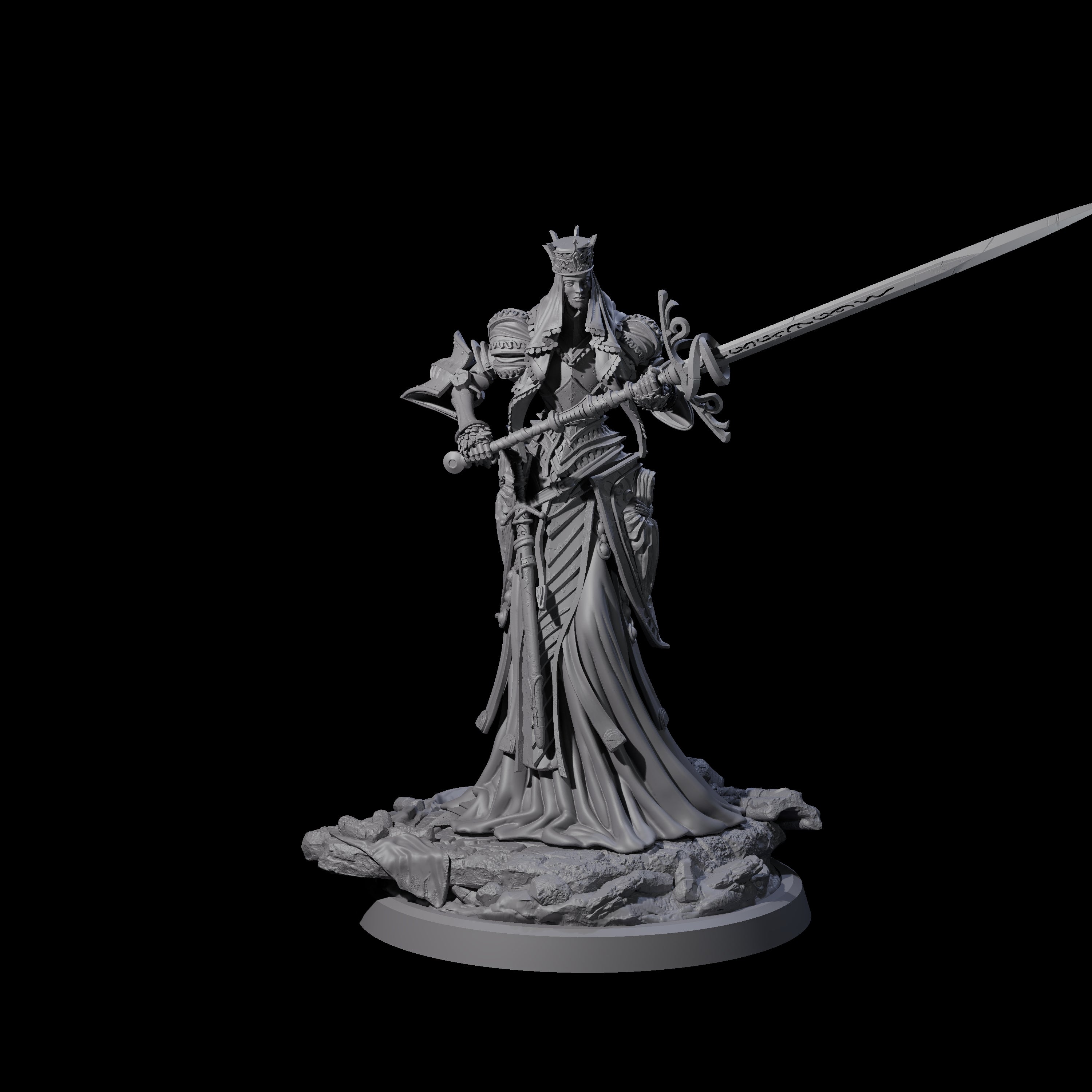Fallen Aasimar Paladin B Miniature for Dungeons and Dragons, Pathfinder or other TTRPGs