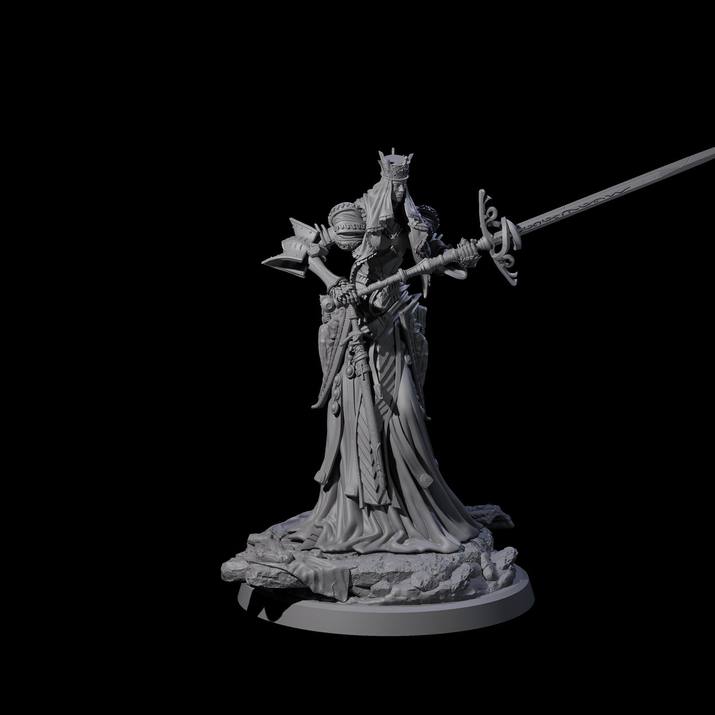 Fallen Aasimar Paladin B Miniature for Dungeons and Dragons, Pathfinder or other TTRPGs