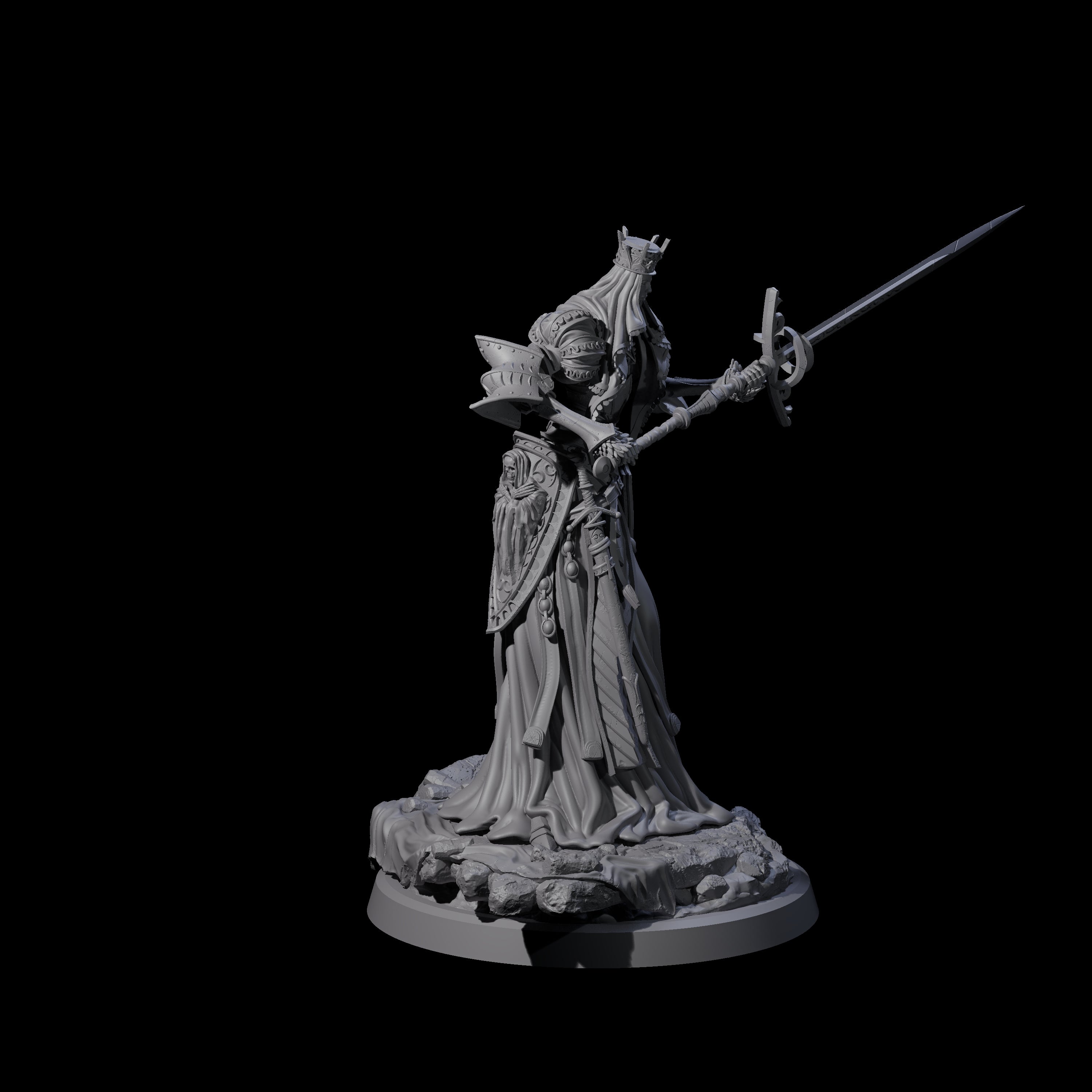 Fallen Aasimar Paladin B Miniature for Dungeons and Dragons, Pathfinder or other TTRPGs