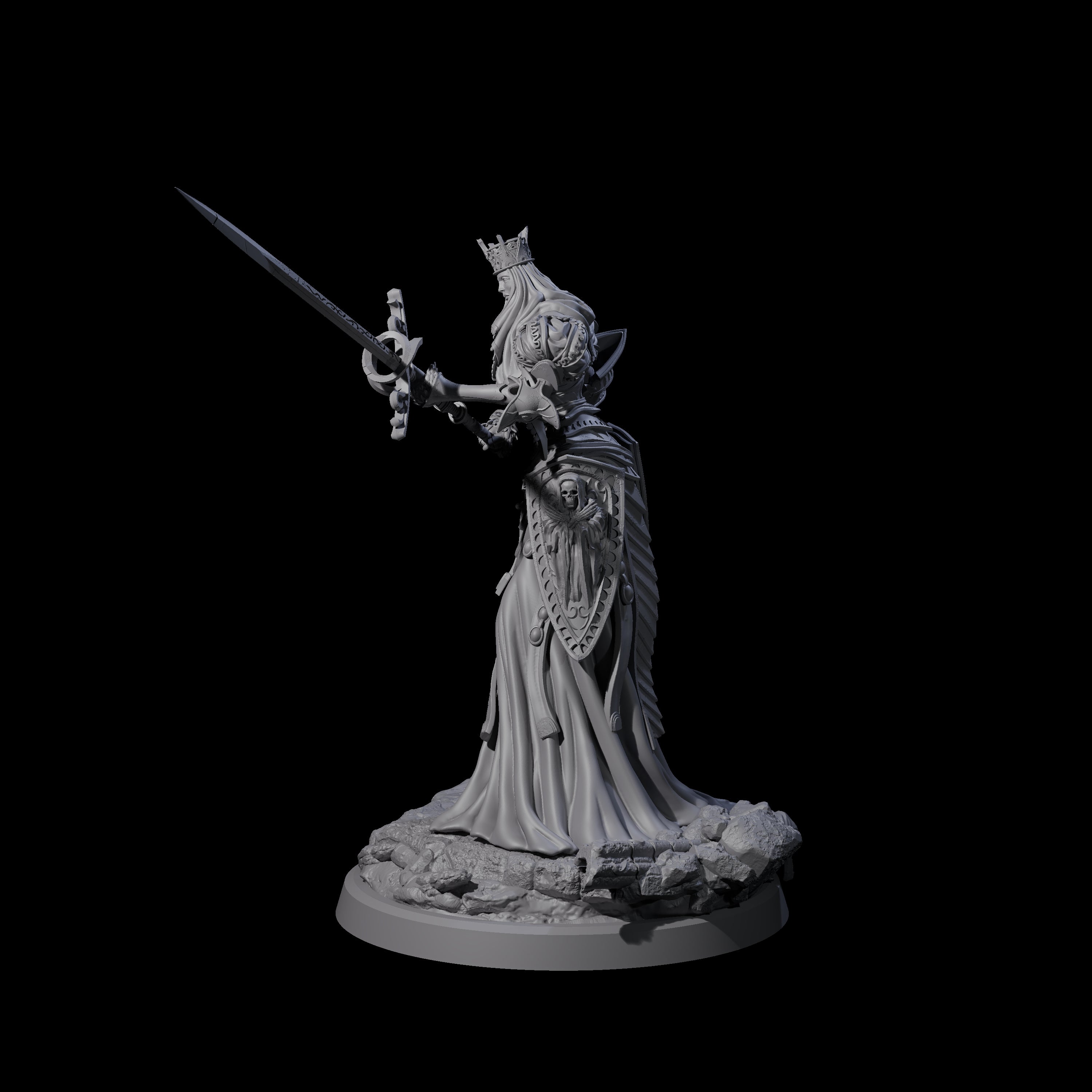 Fallen Aasimar Paladin B Miniature for Dungeons and Dragons, Pathfinder or other TTRPGs