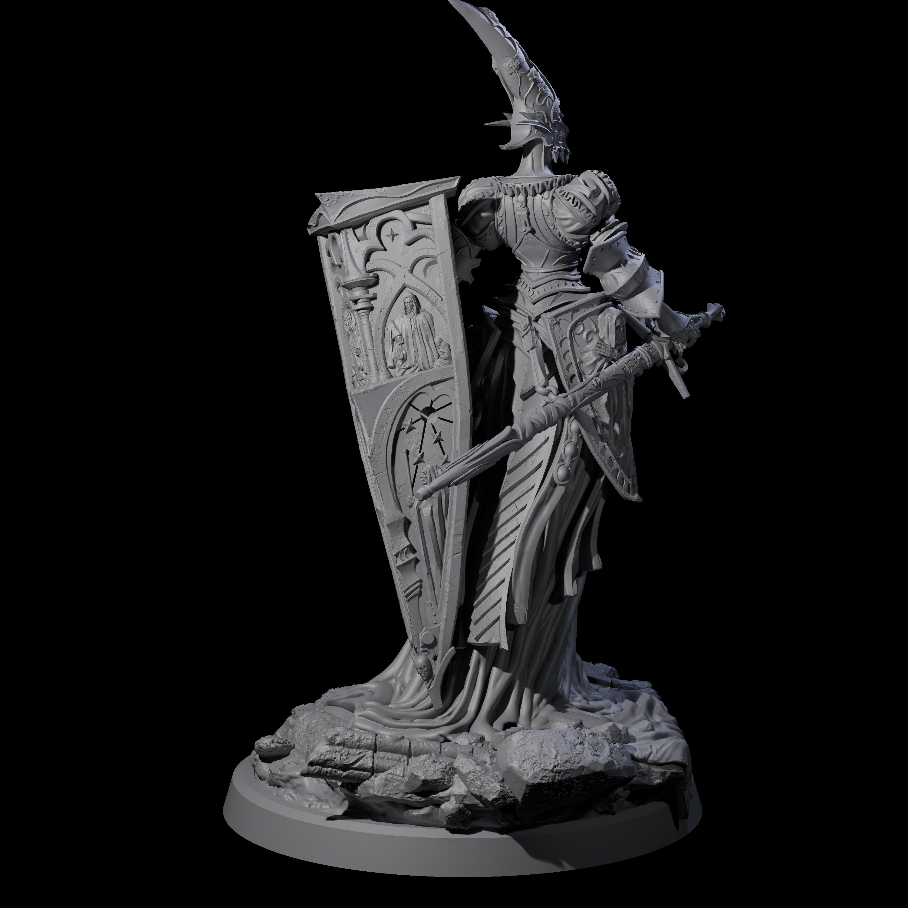 Fallen Aasimar Paladin D Miniature for Dungeons and Dragons, Pathfinder or other TTRPGs
