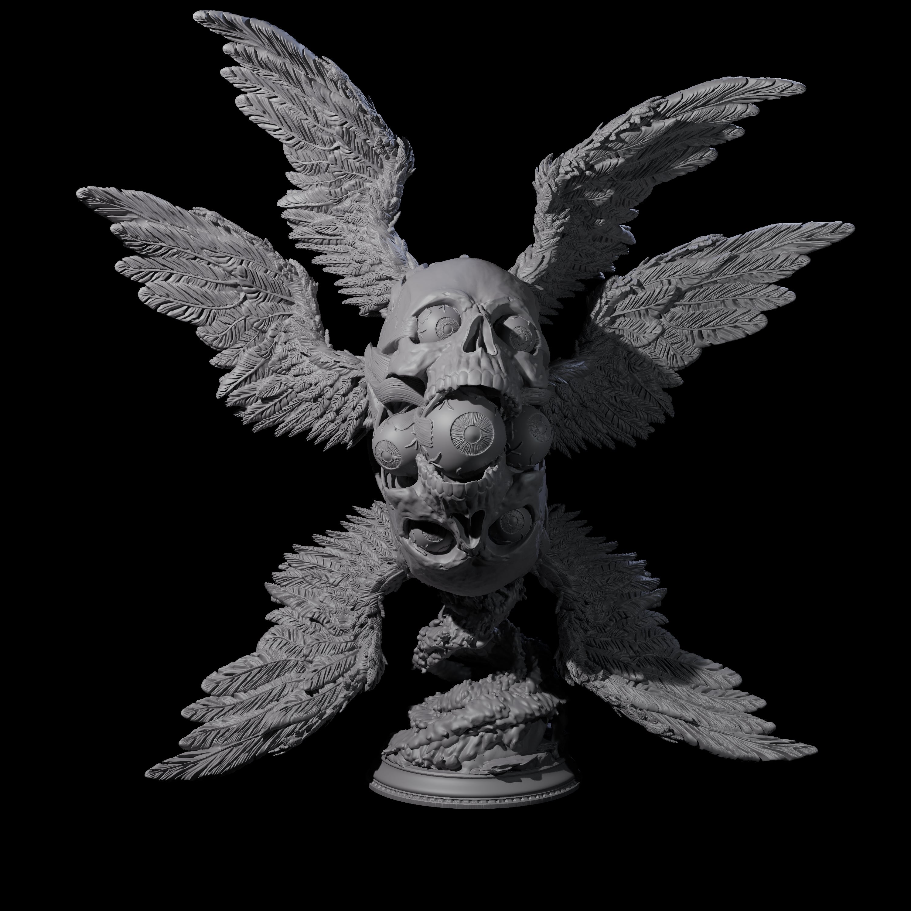 Fallen Death Angel Miniature for Dungeons and Dragons, Pathfinder or other TTRPGs