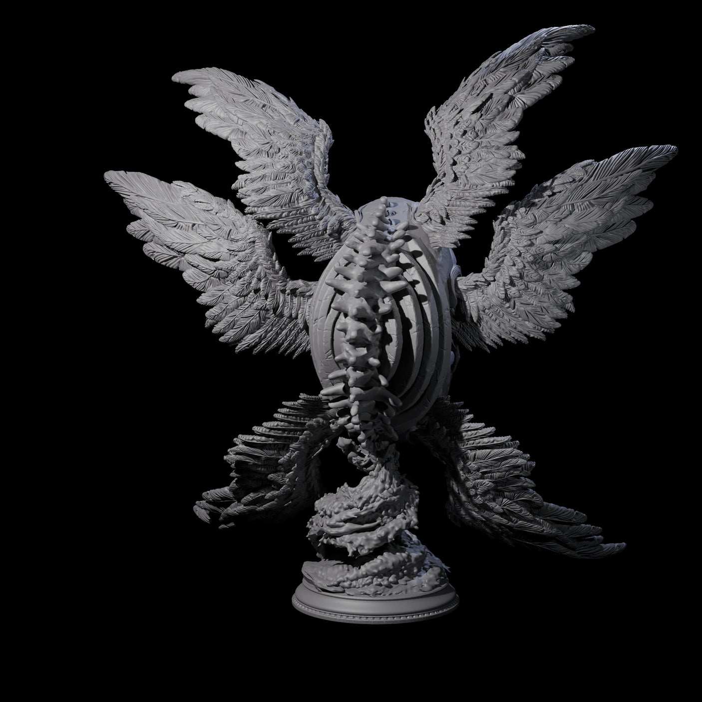 Fallen Death Angel Miniature for Dungeons and Dragons, Pathfinder or other TTRPGs