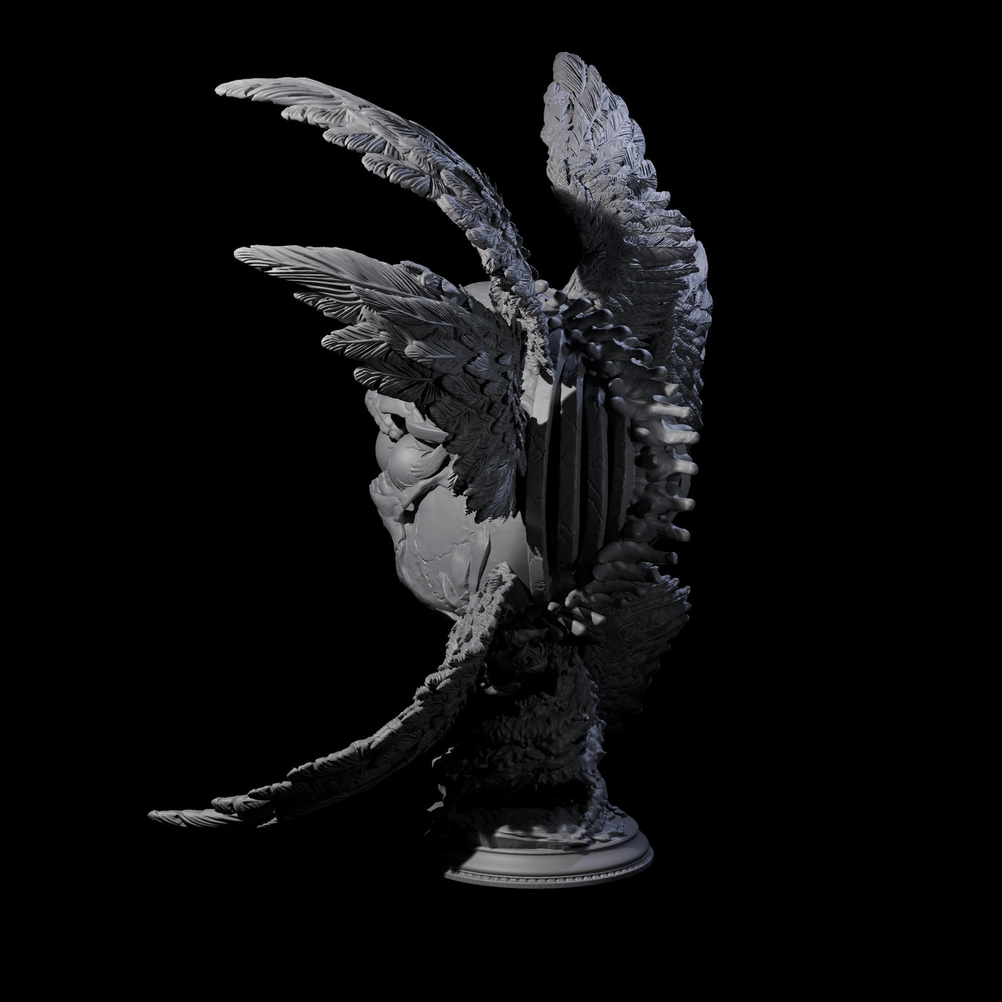 Fallen Death Angel Miniature for Dungeons and Dragons, Pathfinder or other TTRPGs
