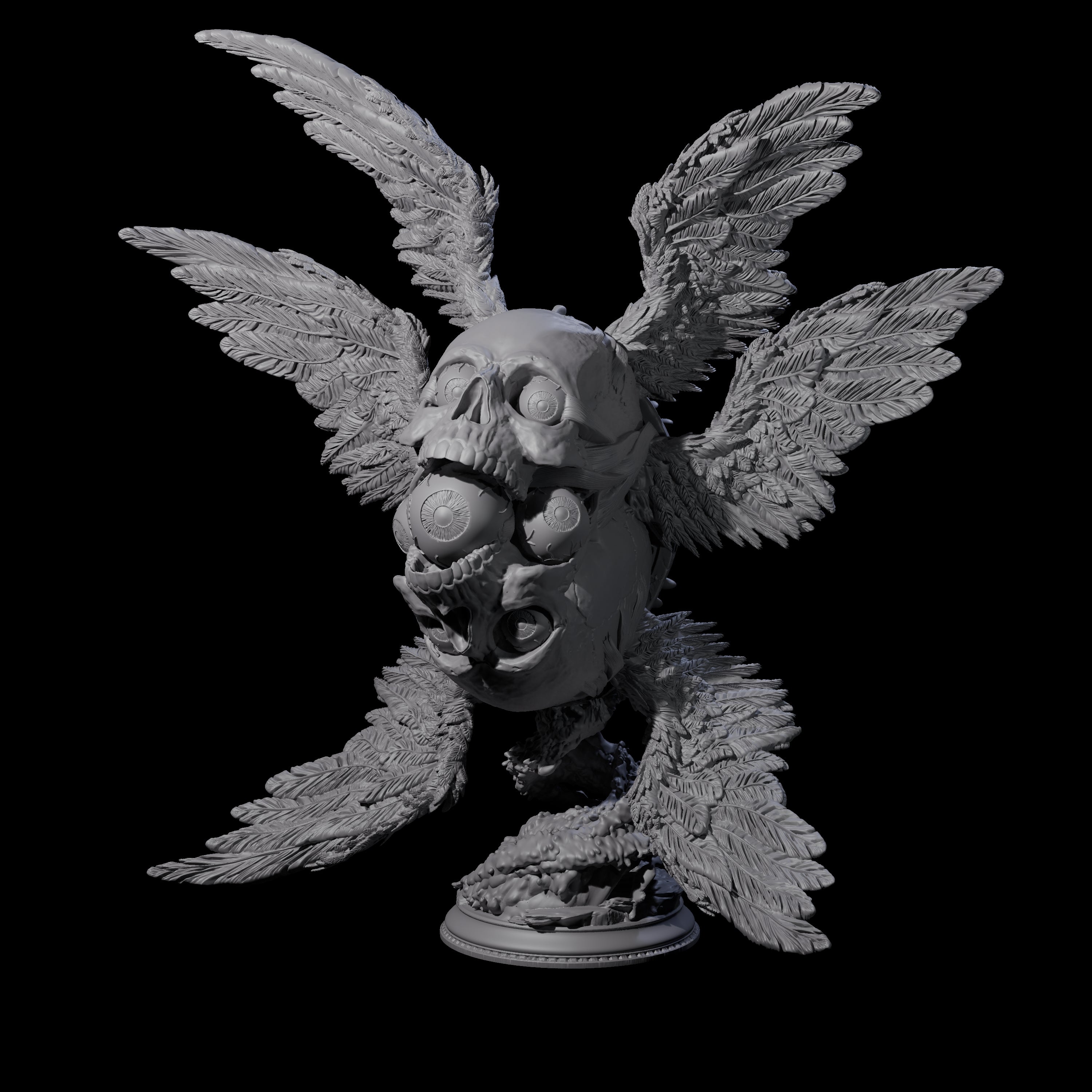 Fallen Death Angel Miniature for Dungeons and Dragons, Pathfinder or other TTRPGs