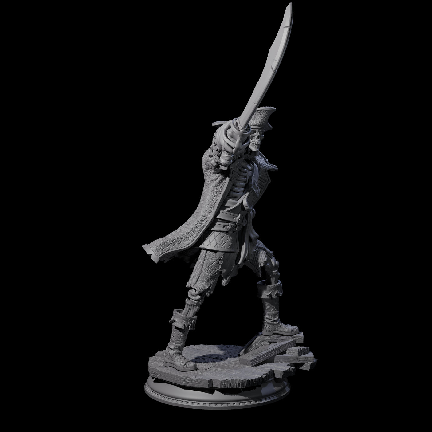 Falling Apart Pirate Skeleton Scallywag C Miniature for Dungeons and Dragons, Pathfinder or other TTRPGs