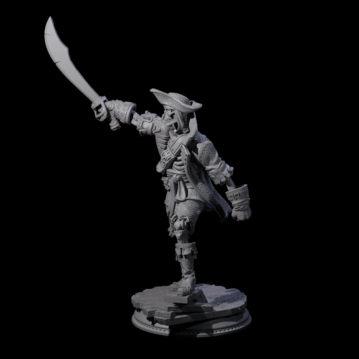 Falling Apart Pirate Skeleton Scallywag C Miniature for Dungeons and Dragons, Pathfinder or other TTRPGs