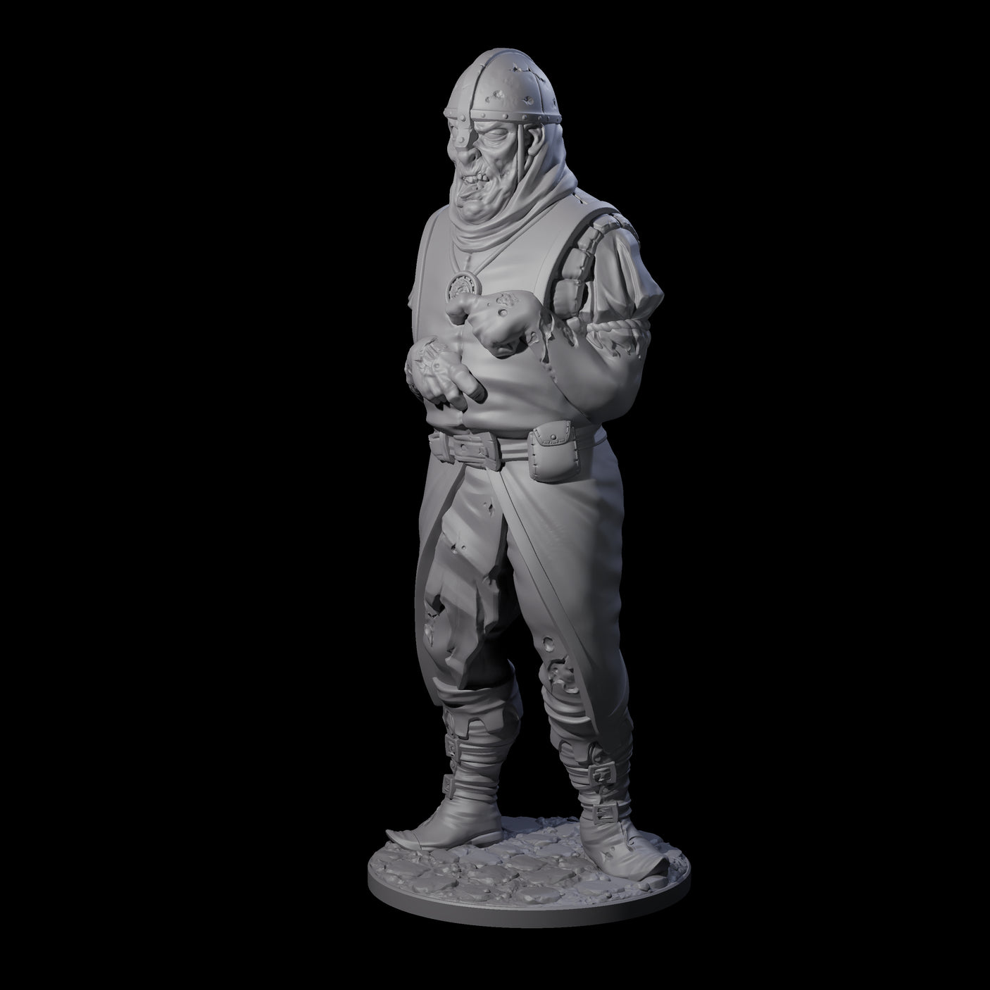 Falling Apart Zombie Soldier B Miniature for Dungeons and Dragons, Pathfinder or other TTRPGs