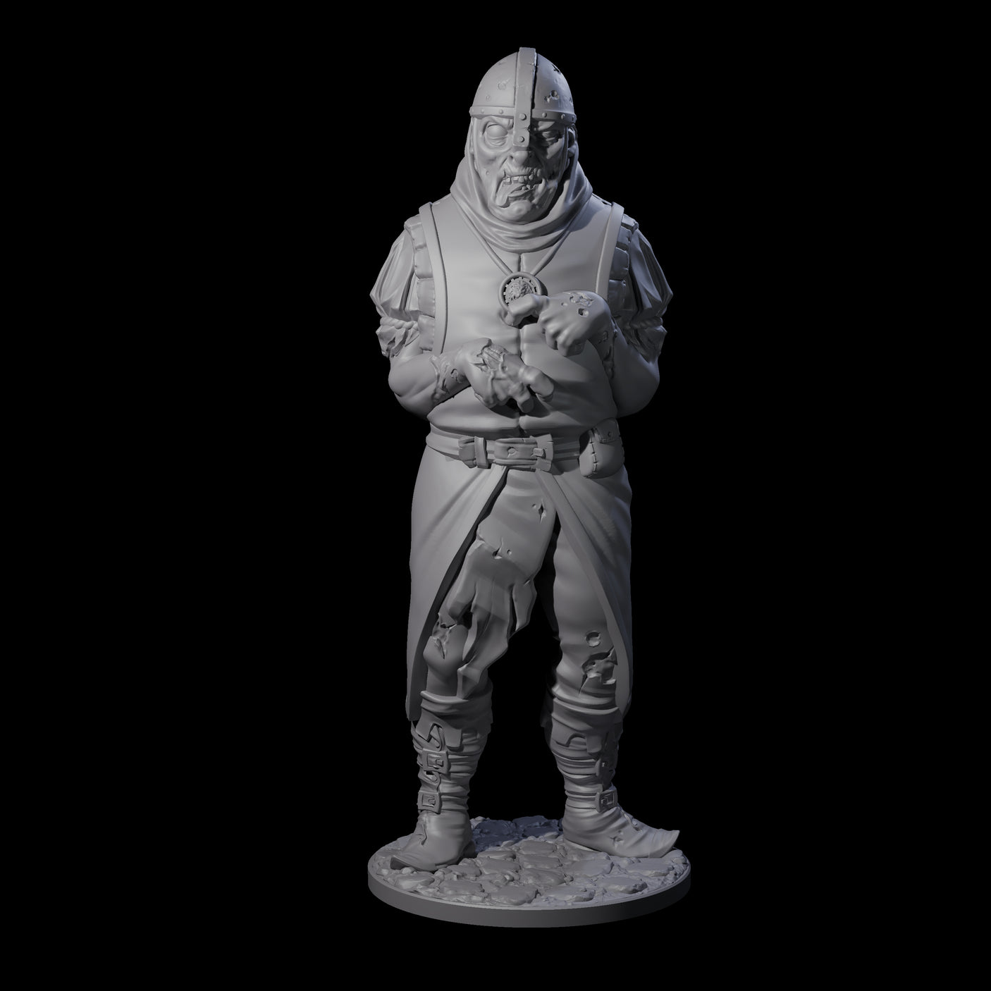 Falling Apart Zombie Soldier B Miniature for Dungeons and Dragons, Pathfinder or other TTRPGs