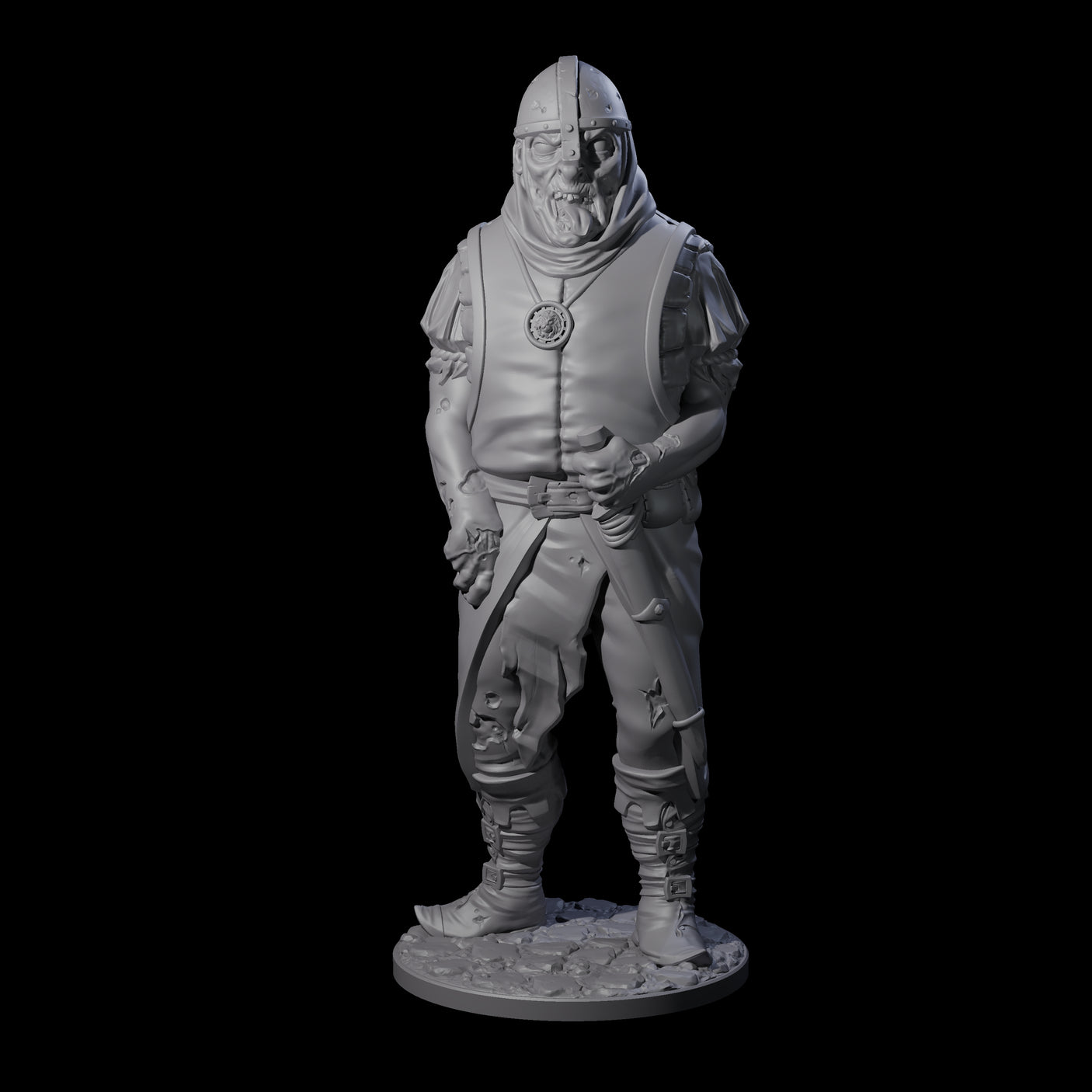 Falling Apart Zombie Soldier C Miniature for Dungeons and Dragons, Pathfinder or other TTRPGs