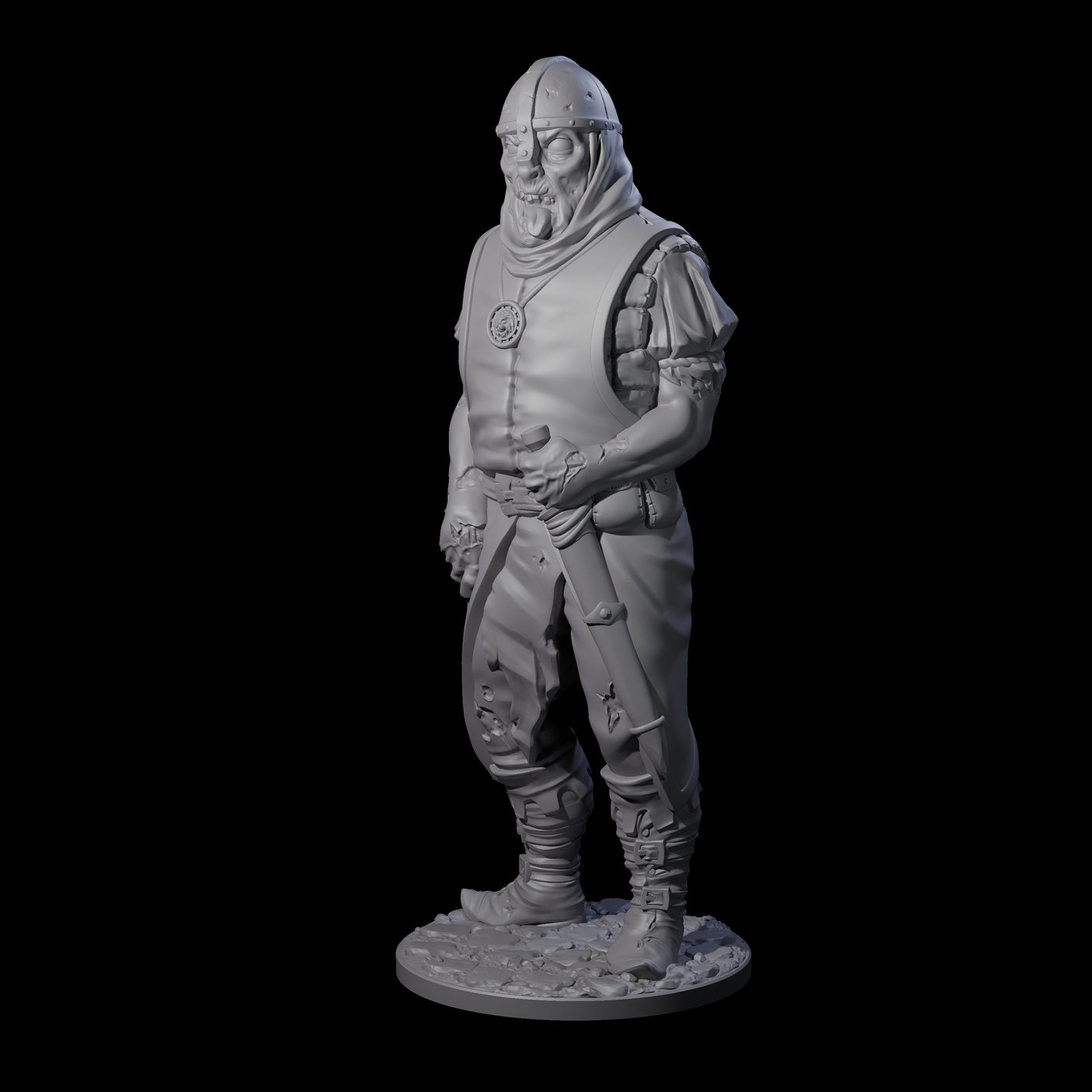 Falling Apart Zombie Soldier C Miniature for Dungeons and Dragons, Pathfinder or other TTRPGs