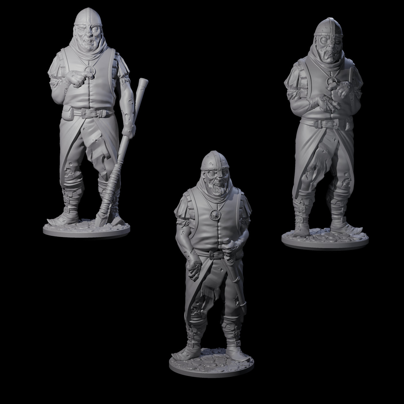 Falling Apart Zombie Soldiers Miniature for Dungeons and Dragons, Pathfinder or other TTRPGs