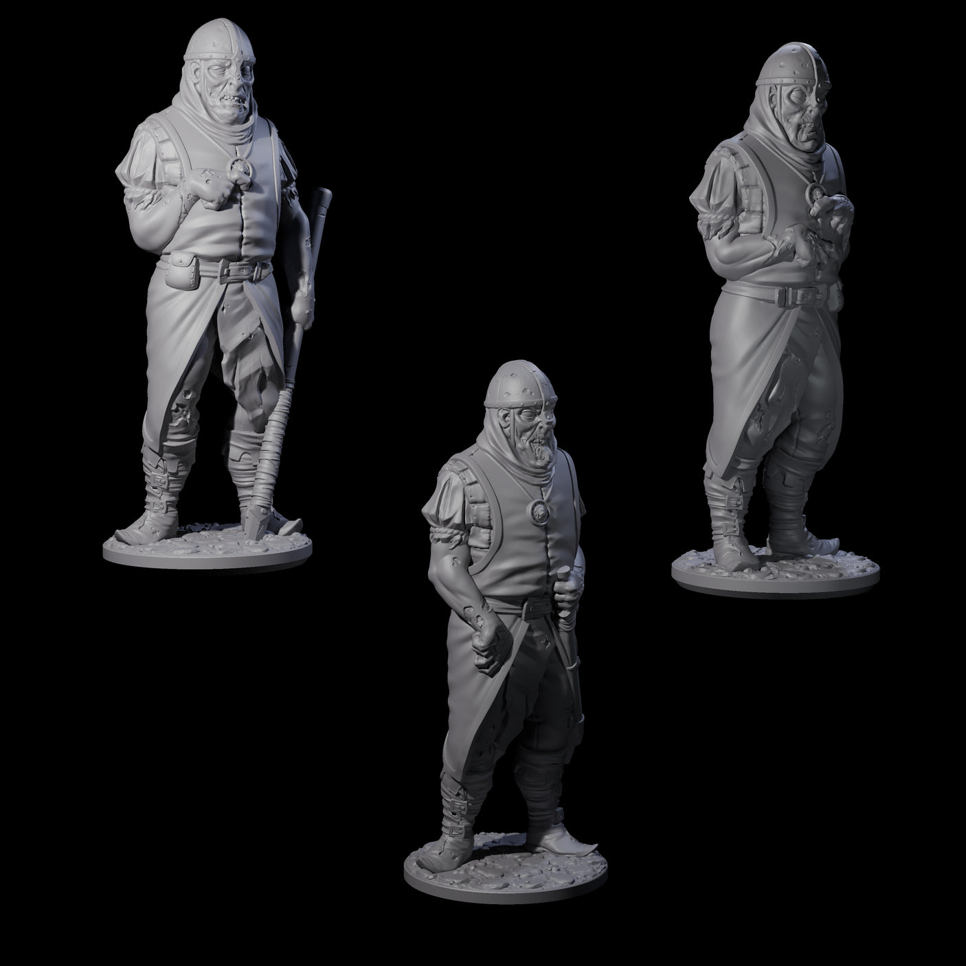 Falling Apart Zombie Soldiers Miniature for Dungeons and Dragons, Pathfinder or other TTRPGs