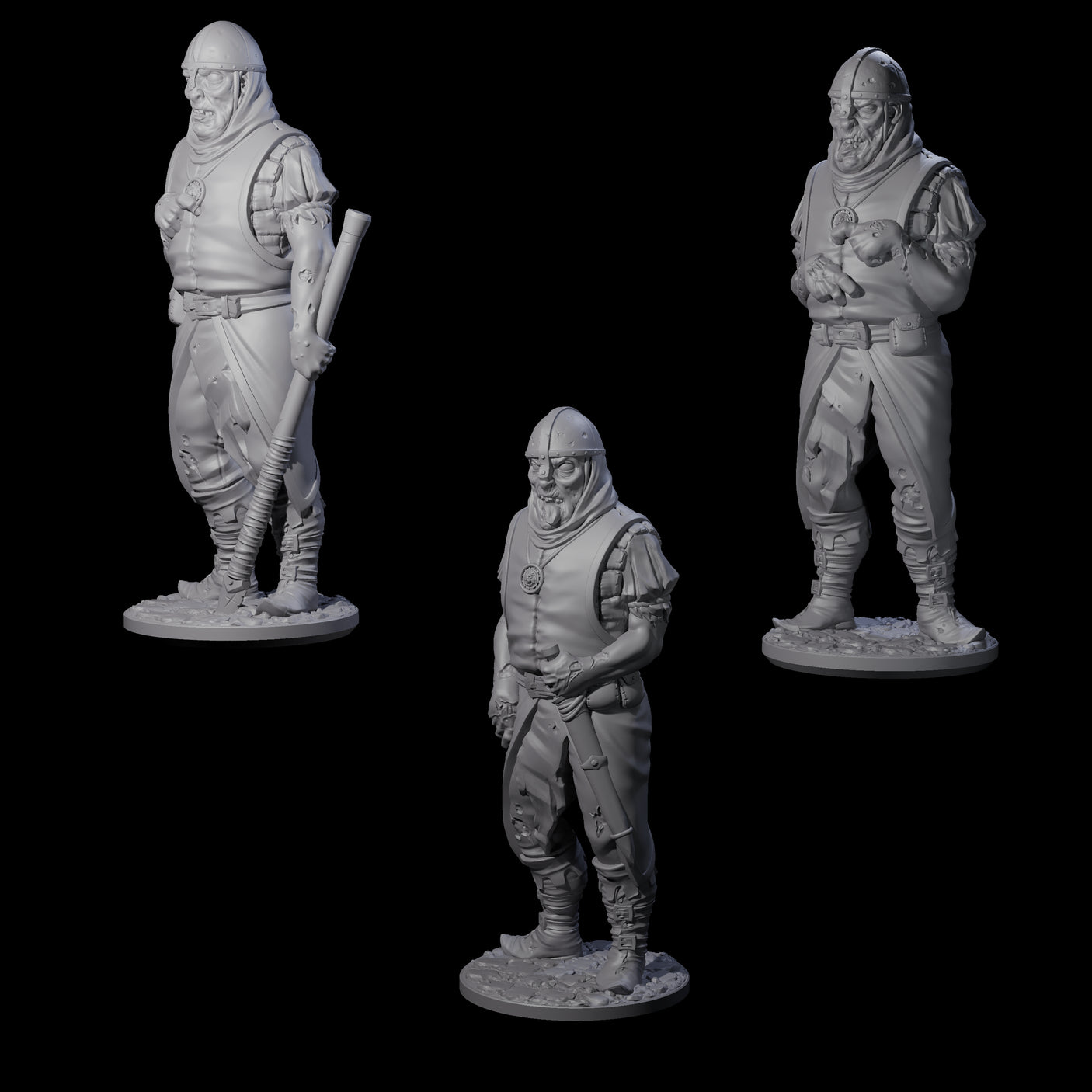 Falling Apart Zombie Soldiers Miniature for Dungeons and Dragons, Pathfinder or other TTRPGs