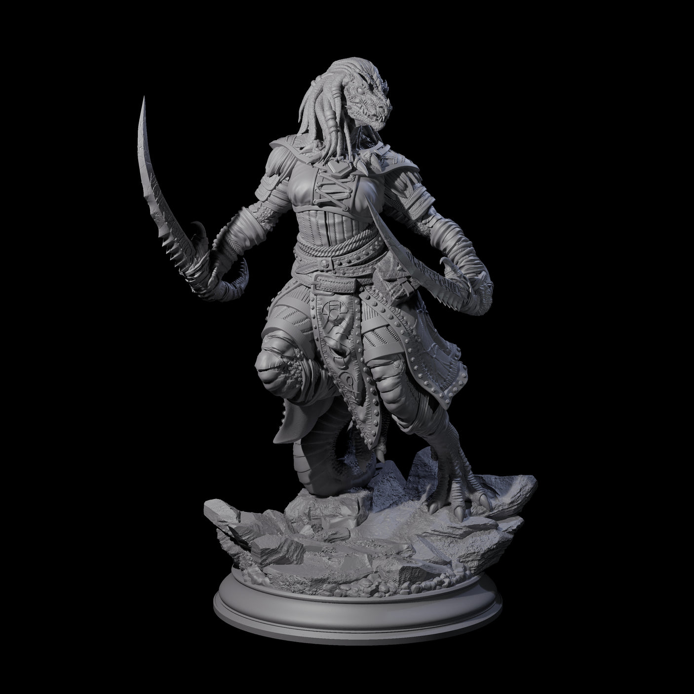 Fast Dragonborn Rogue Miniature for Dungeons and Dragons, Pathfinder or other TTRPGs
