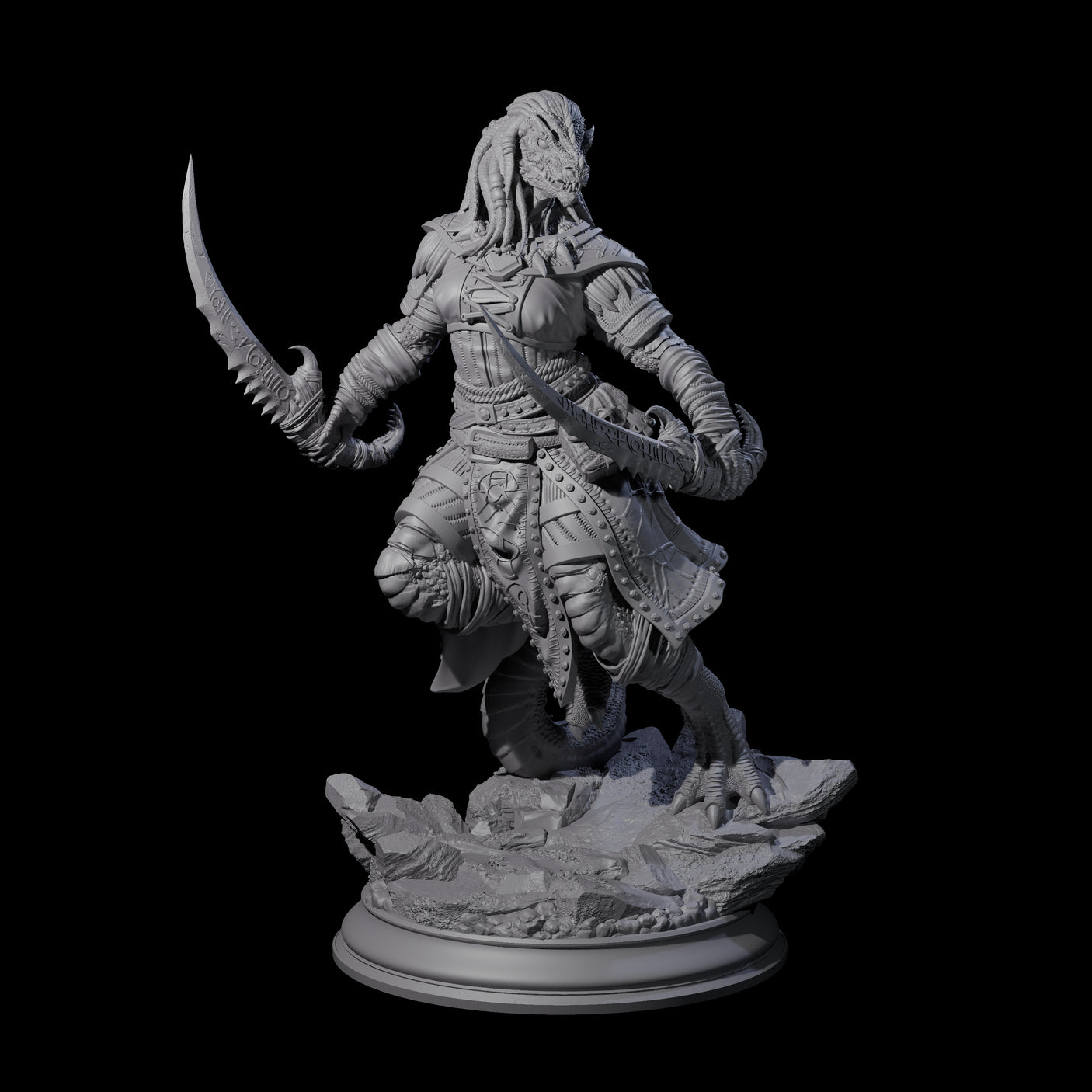 Fast Dragonborn Rogue Miniature for Dungeons and Dragons, Pathfinder or other TTRPGs