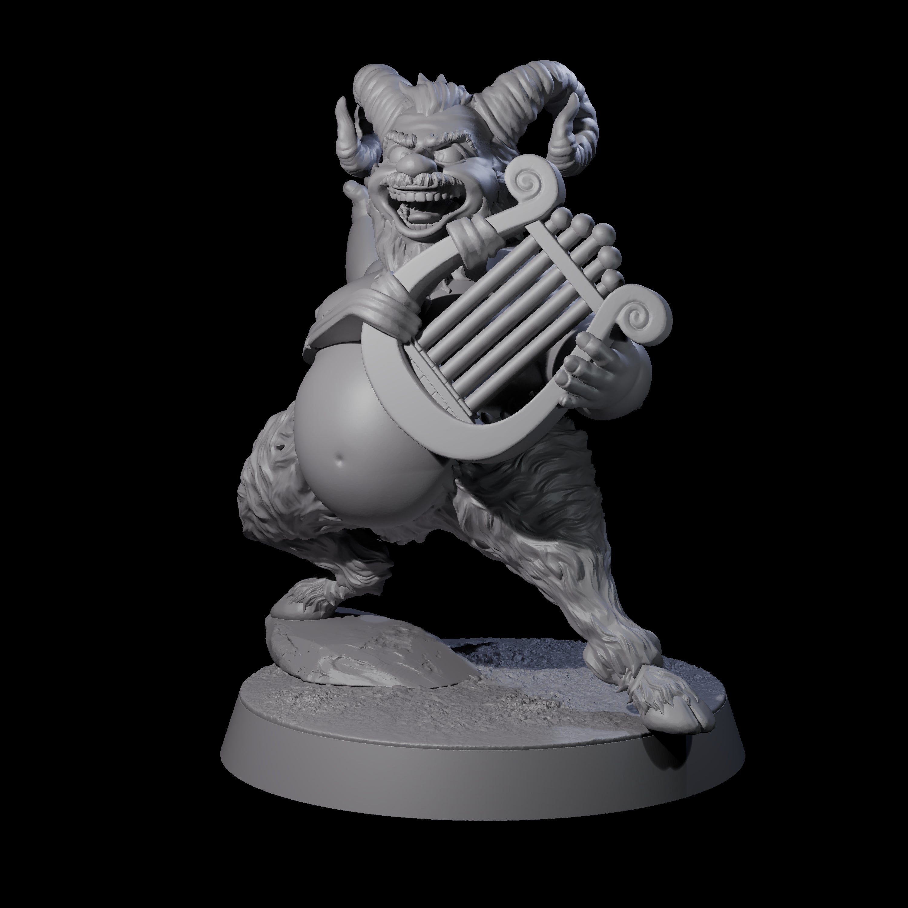 Fat Mischievous Satyr C Miniature for Dungeons and Dragons, Pathfinder or other TTRPGs