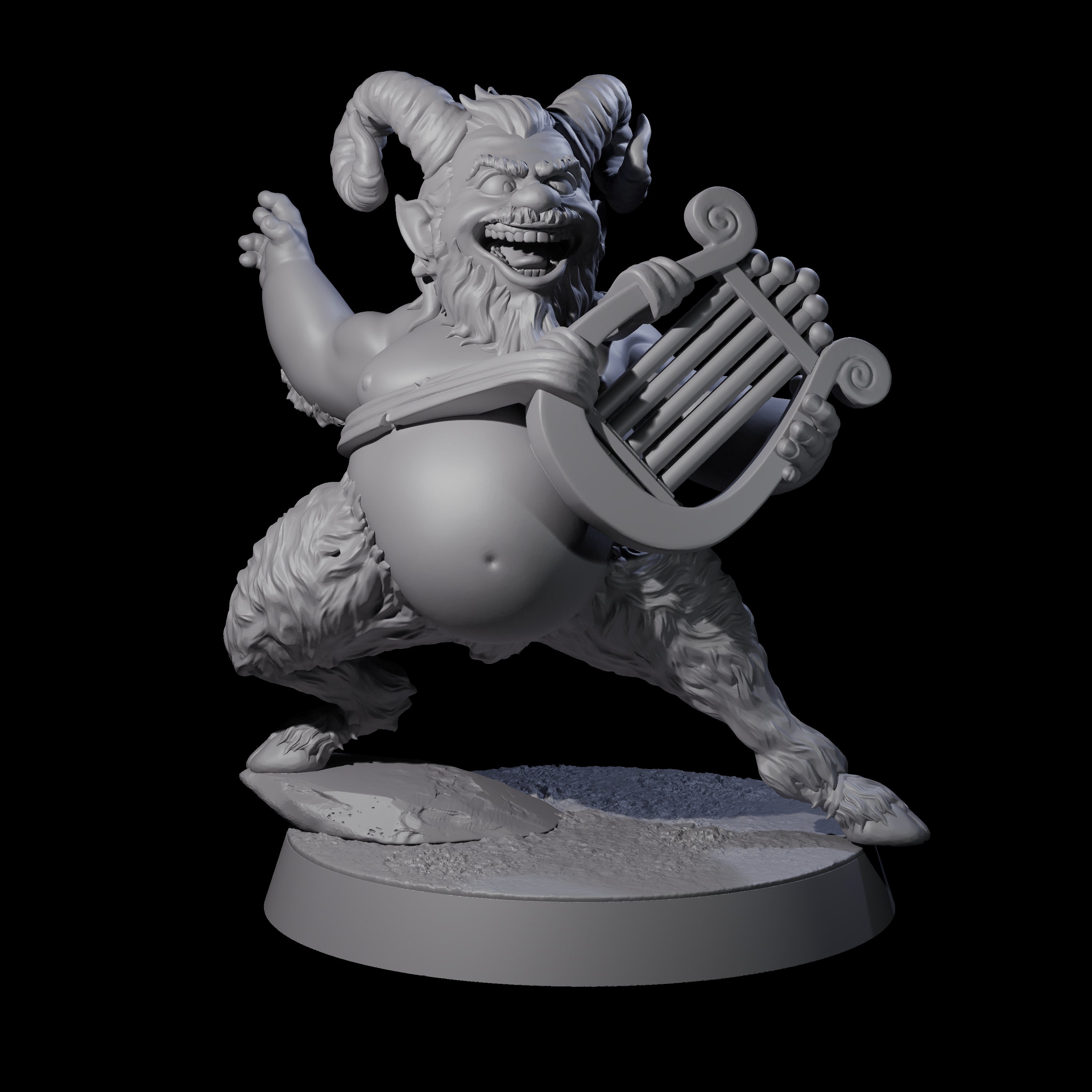 Fat Mischievous Satyr C Miniature for Dungeons and Dragons, Pathfinder or other TTRPGs