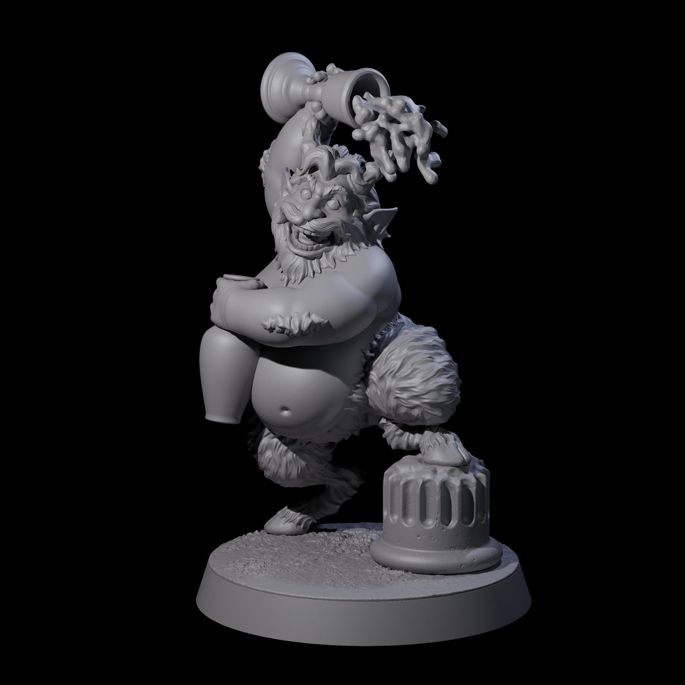Fat Mischievous Satyr D Miniature for Dungeons and Dragons, Pathfinder or other TTRPGs