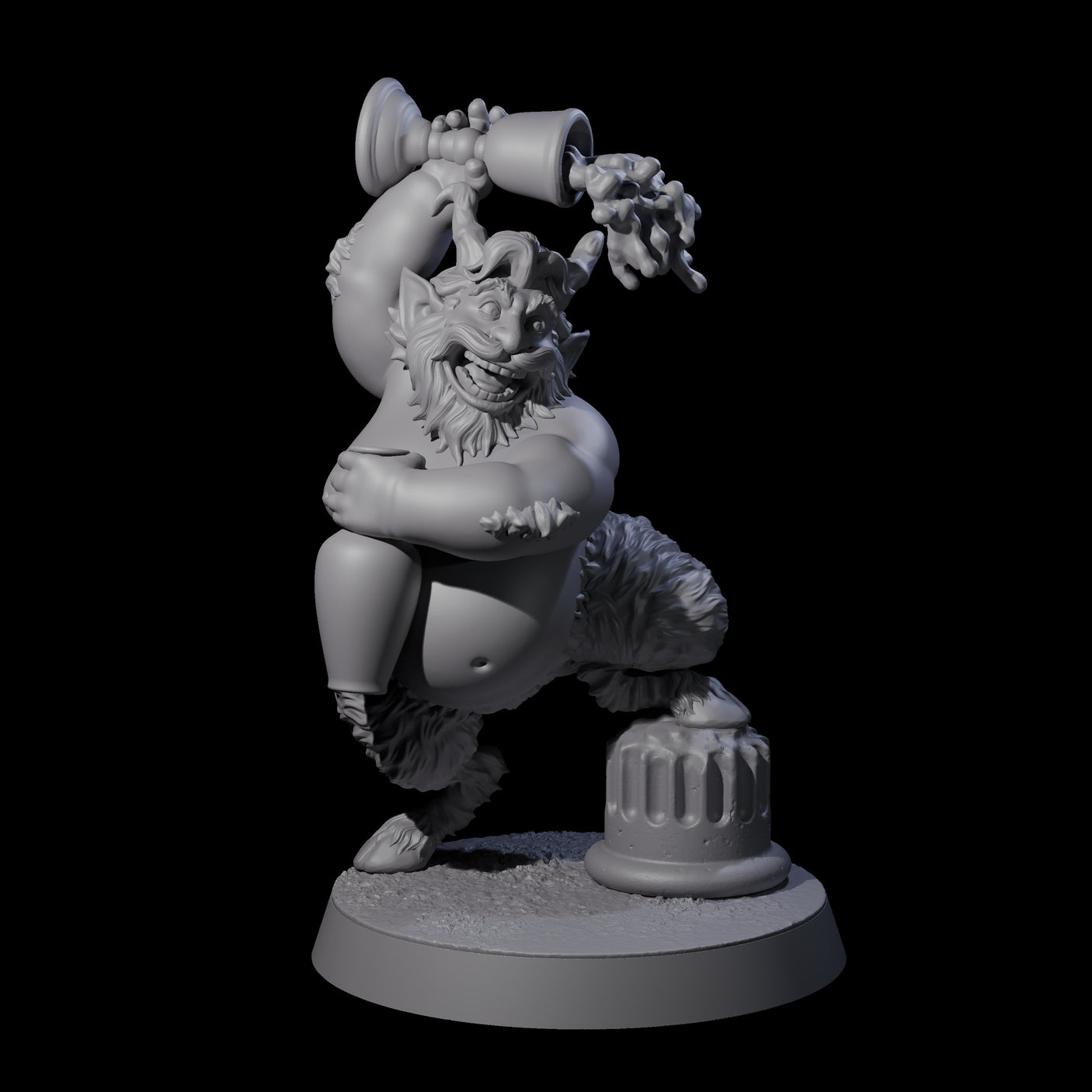 Fat Mischievous Satyr D Miniature for Dungeons and Dragons, Pathfinder or other TTRPGs