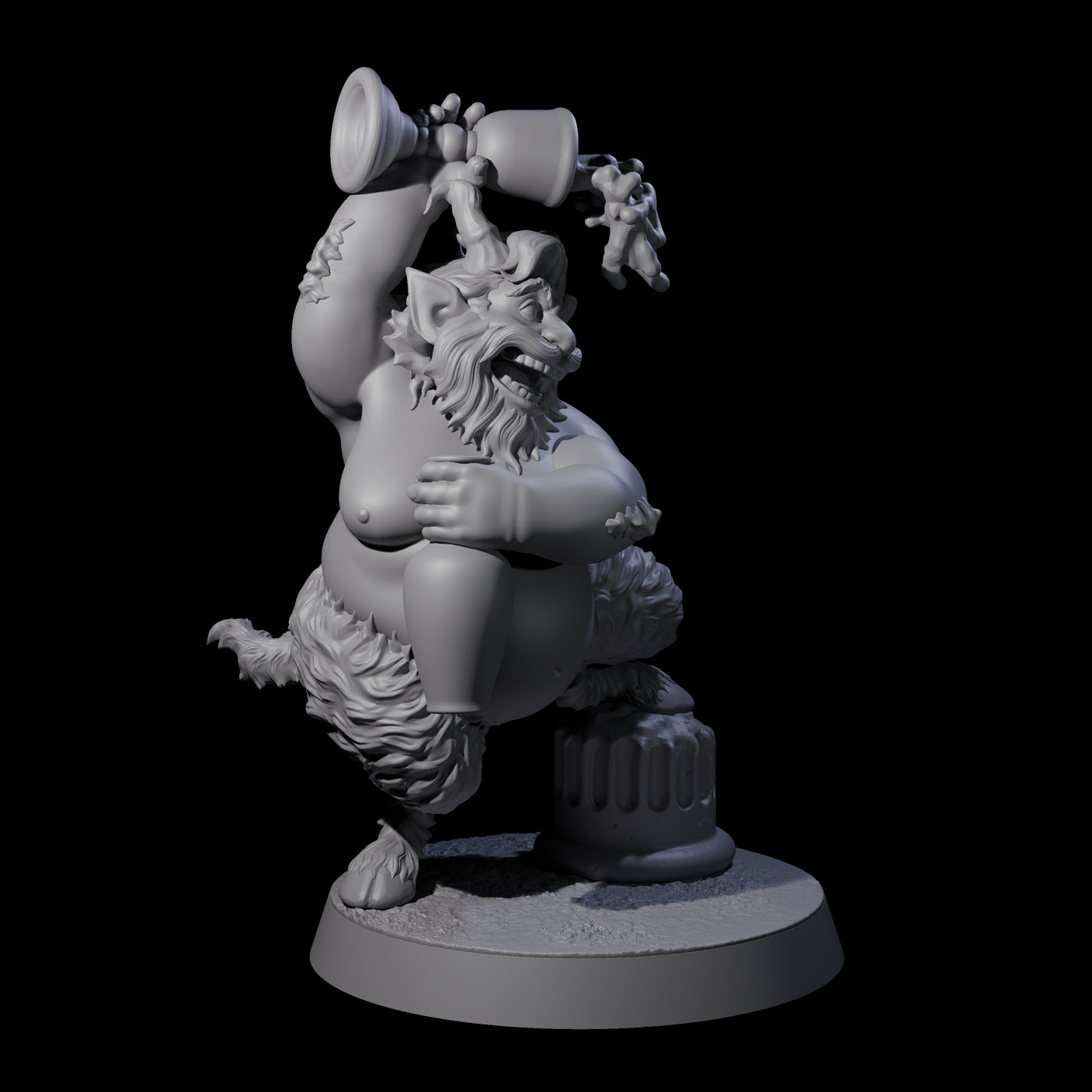 Fat Mischievous Satyr D Miniature for Dungeons and Dragons, Pathfinder or other TTRPGs