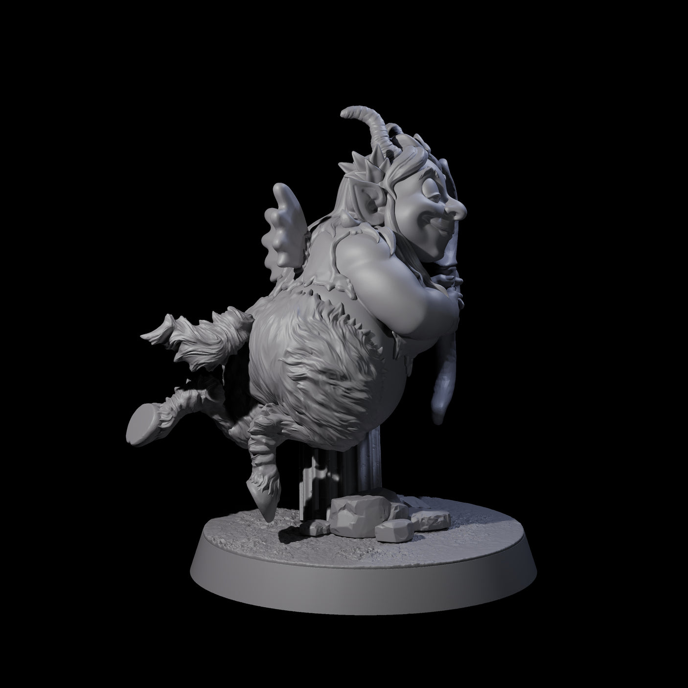 Fat Mischievous Satyr E Miniature for Dungeons and Dragons, Pathfinder or other TTRPGs