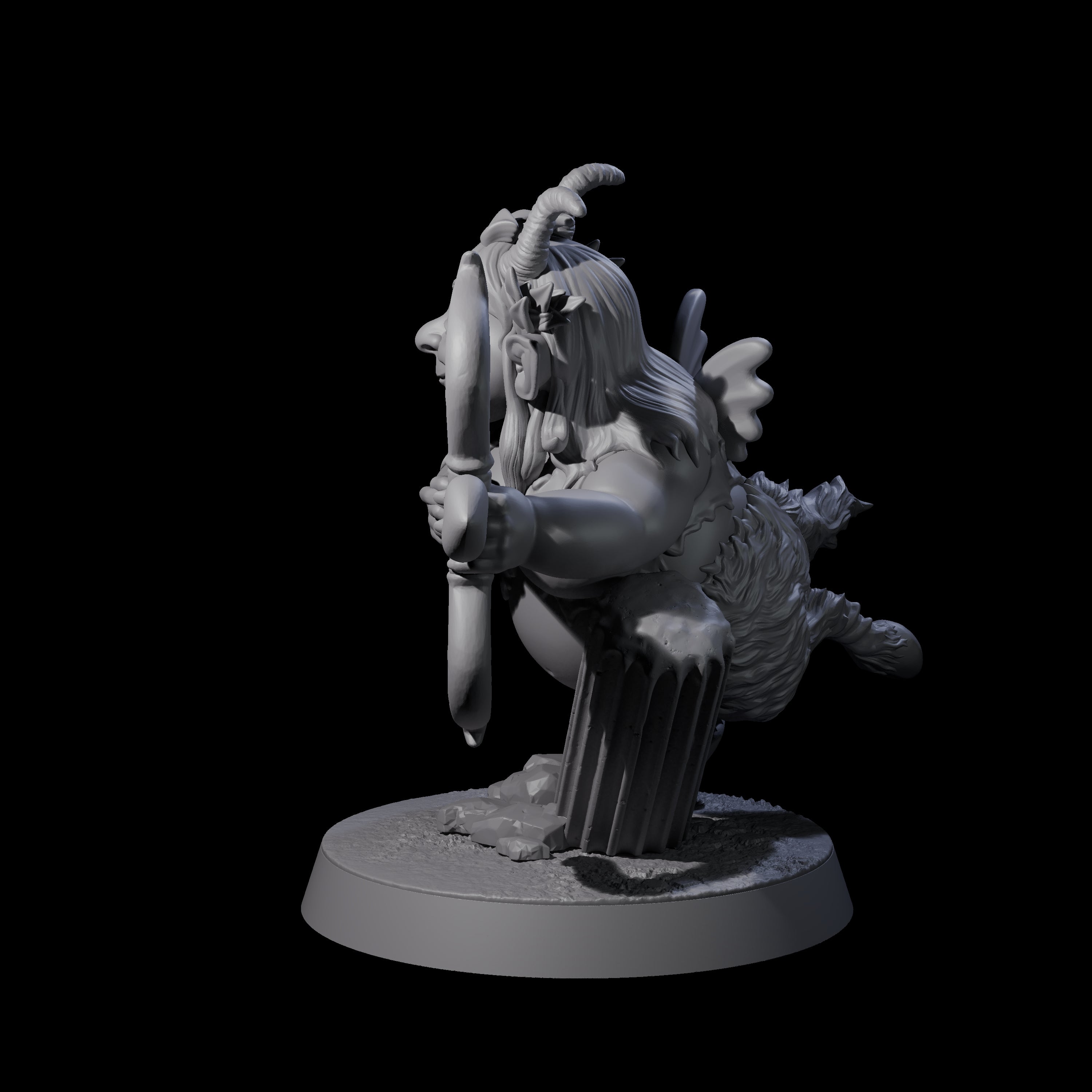 Fat Mischievous Satyr E Miniature for Dungeons and Dragons, Pathfinder or other TTRPGs