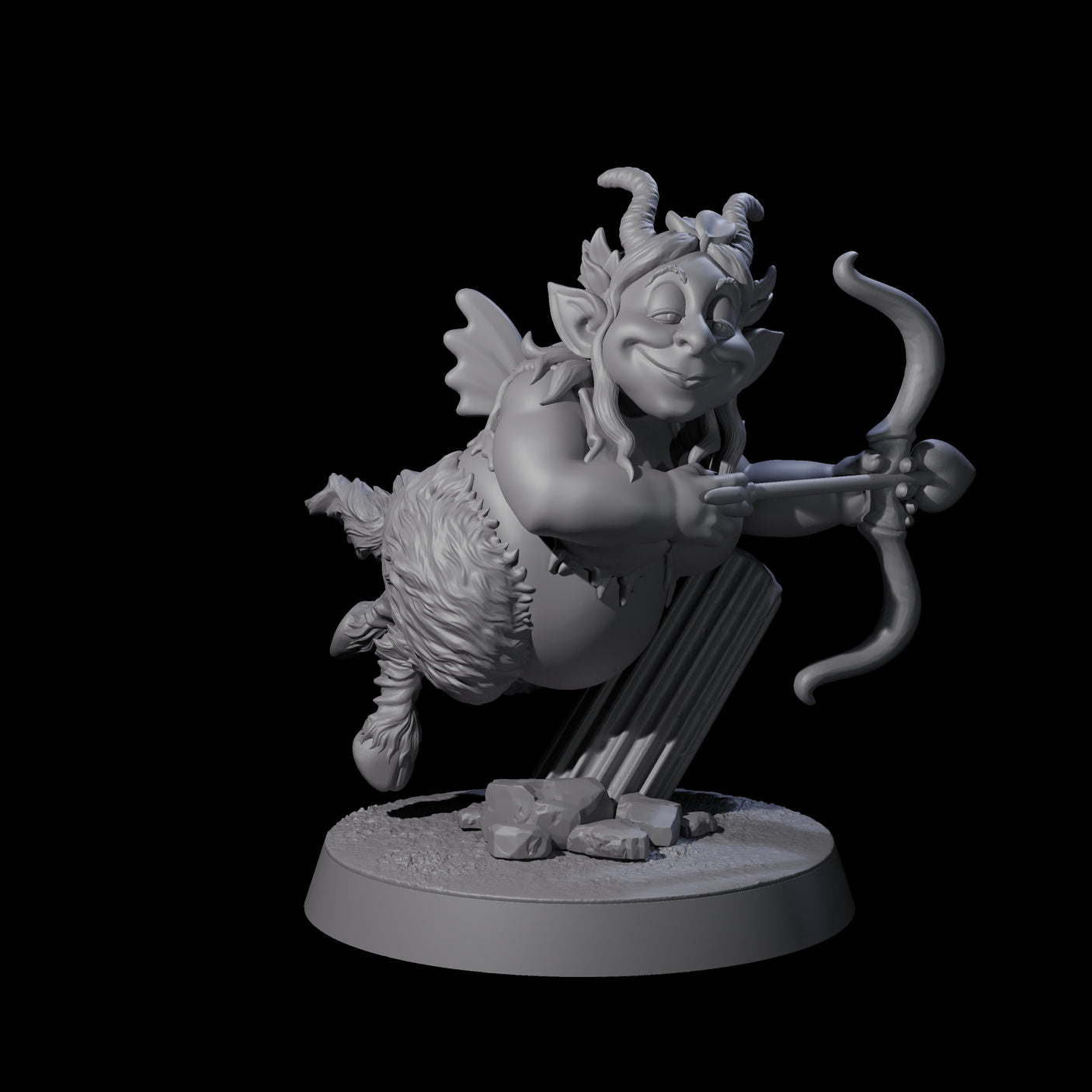Fat Mischievous Satyr E Miniature for Dungeons and Dragons, Pathfinder or other TTRPGs