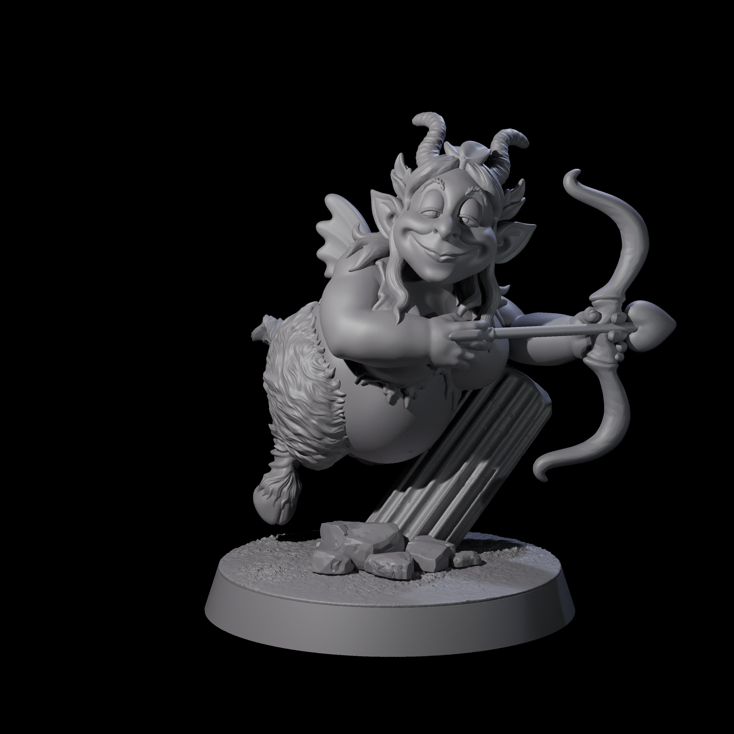 Fat Mischievous Satyr E Miniature for Dungeons and Dragons, Pathfinder or other TTRPGs