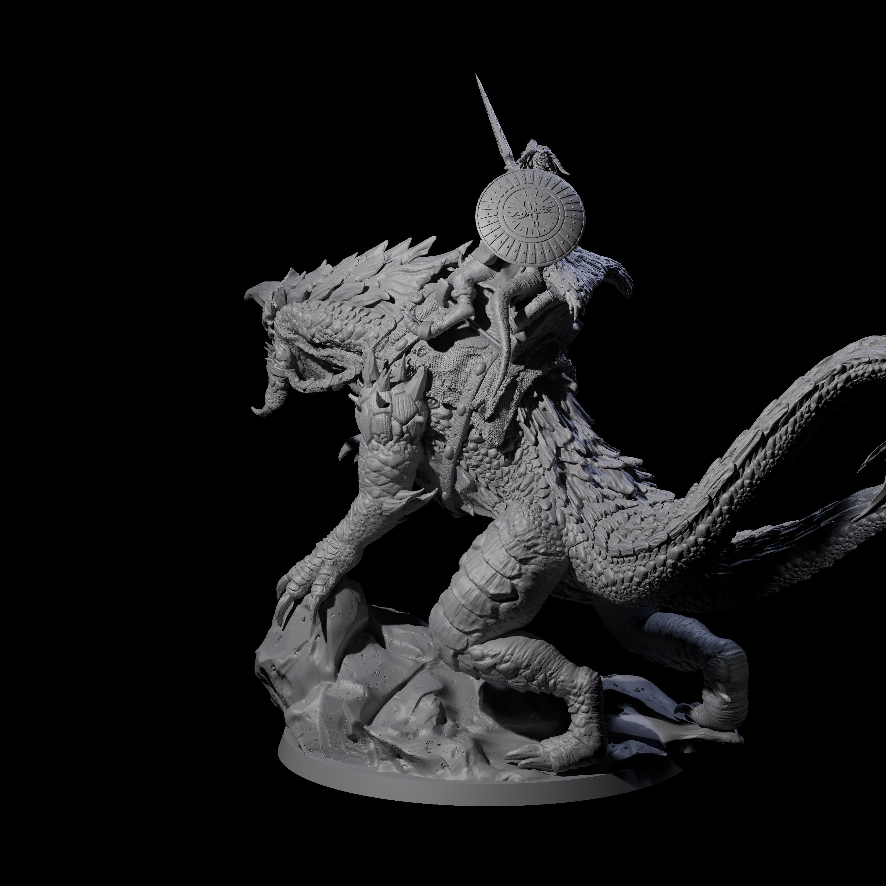 Fearless Kobold General on Siege Drake Miniature for Dungeons and Dragons, Pathfinder or other TTRPGs