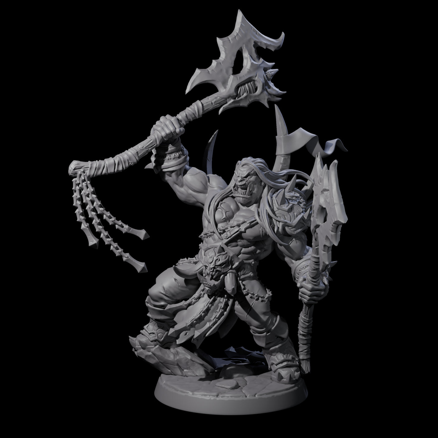 Fearsome Orc Leader Miniature for Dungeons and Dragons, Pathfinder or other TTRPGs