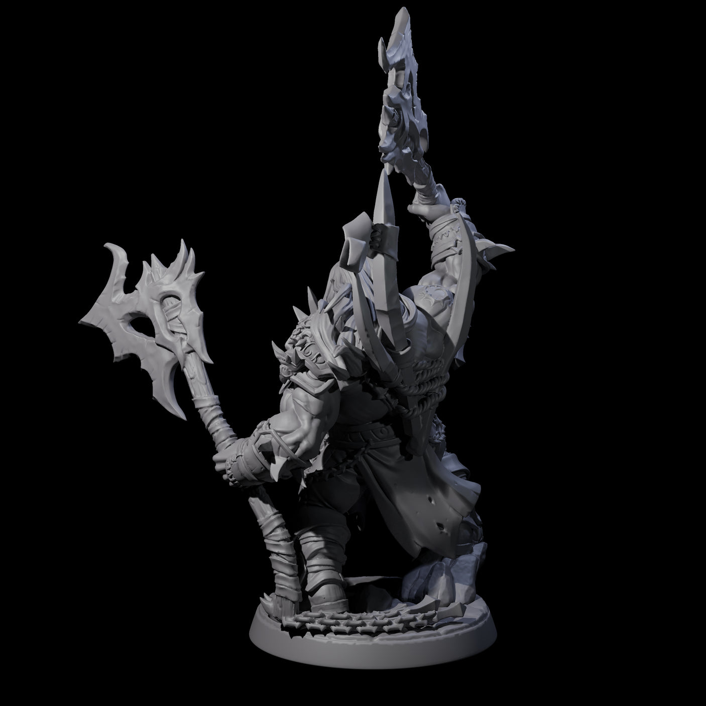 Fearsome Orc Leader Miniature for Dungeons and Dragons, Pathfinder or other TTRPGs