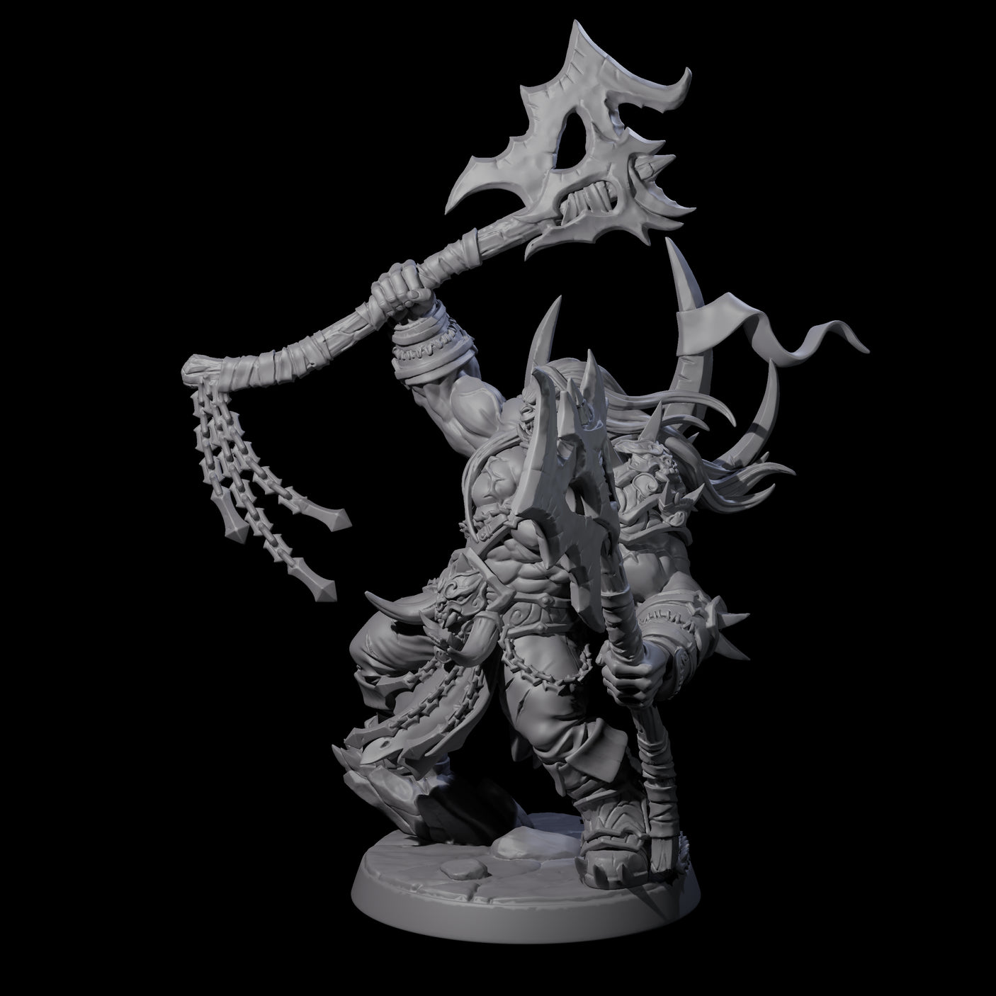 Fearsome Orc Leader Miniature for Dungeons and Dragons, Pathfinder or other TTRPGs