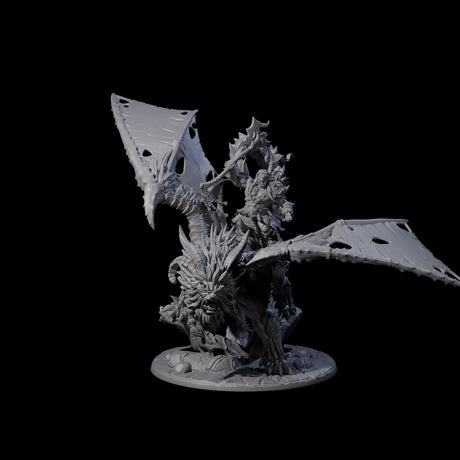Fearsome Orc Leader Riding a Manticore Miniature for Dungeons and Dragons, Pathfinder or other TTRPGs
