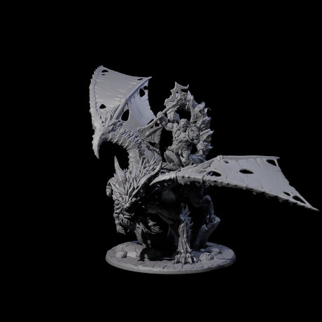 Fearsome Orc Leader Riding a Manticore Miniature for Dungeons and Dragons, Pathfinder or other TTRPGs