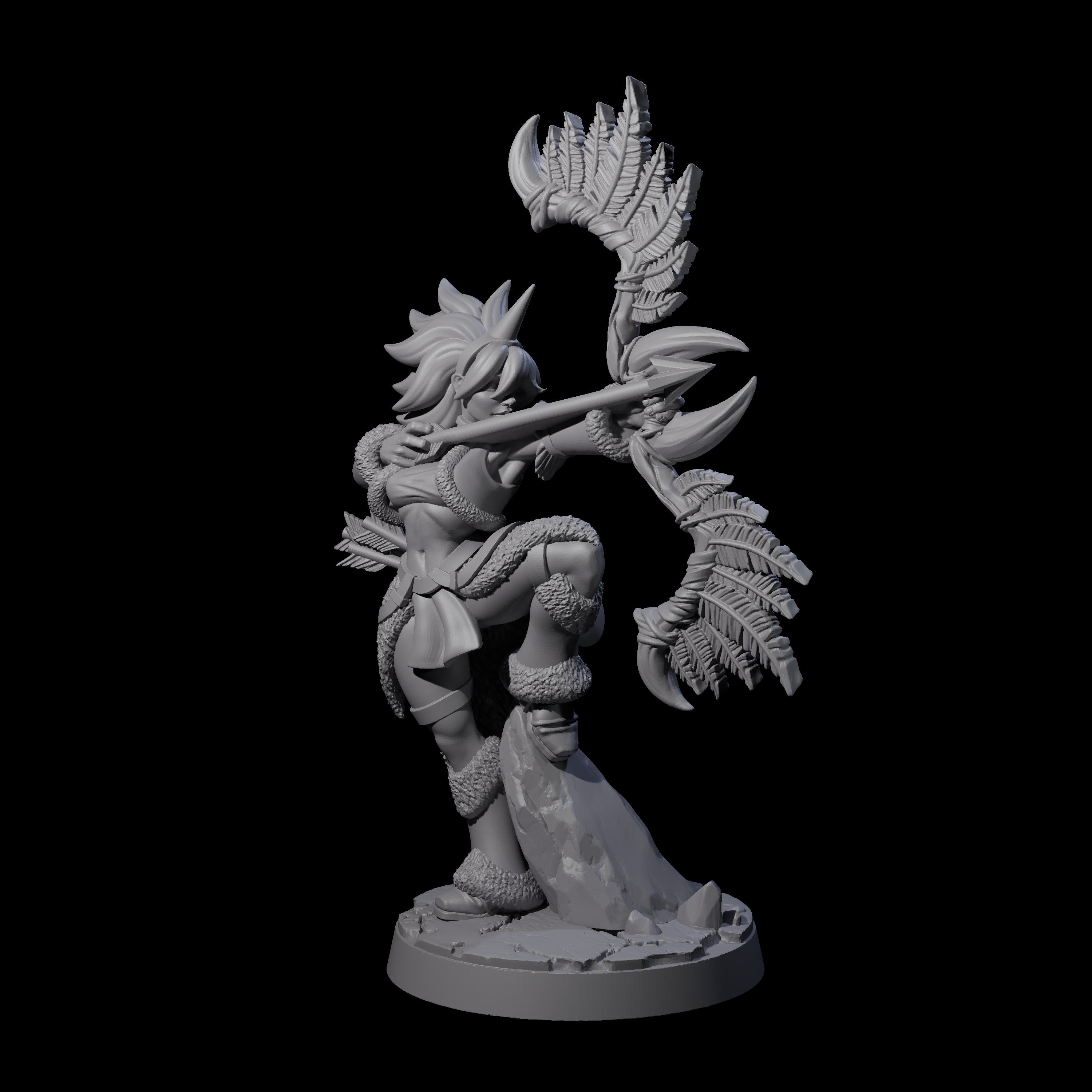 Feather Bow Ranger Miniature for Dungeons and Dragons, Pathfinder or other TTRPGs