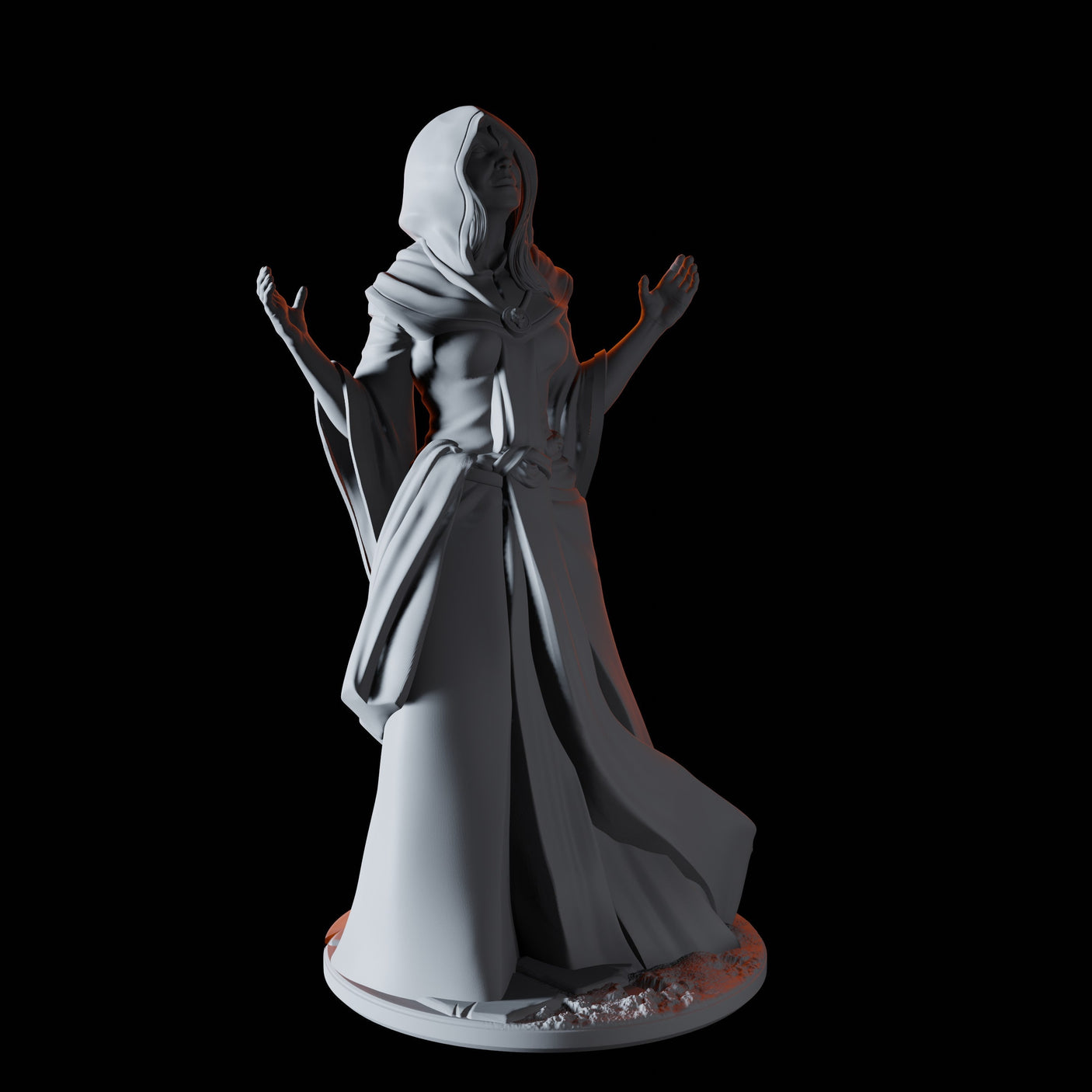 Female Cultist Miniature for Dungeons and Dragons, Pathfinder or other TTRPGs