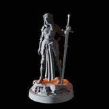 Female Death Paladin Miniature for Dungeons and Dragons, Pathfinder or other TTRPGs