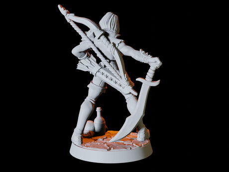 Female Elf Warrior Miniature for Dungeons and Dragons, Pathfinder or other TTRPGs