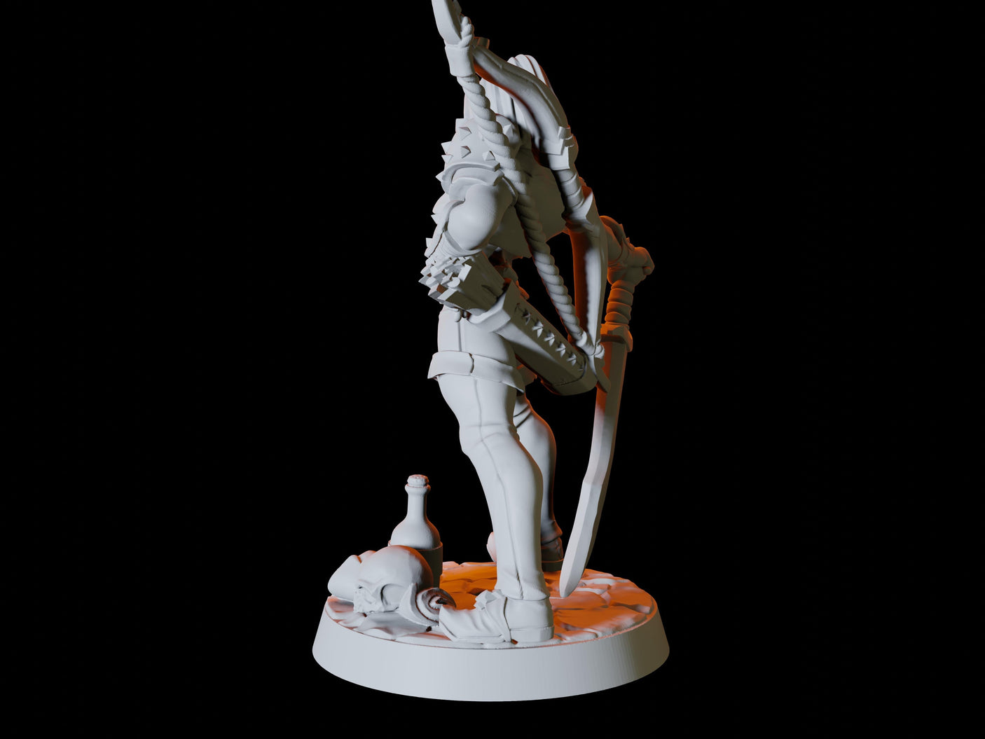 Female Elf Warrior Miniature for Dungeons and Dragons, Pathfinder or other TTRPGs