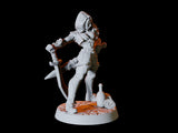 Female Elf Warrior Miniature for Dungeons and Dragons, Pathfinder or other TTRPGs
