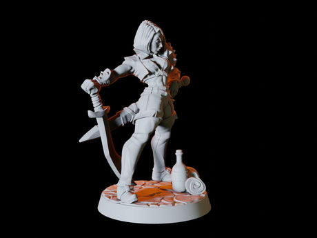 Female Elf Warrior Miniature for Dungeons and Dragons, Pathfinder or other TTRPGs