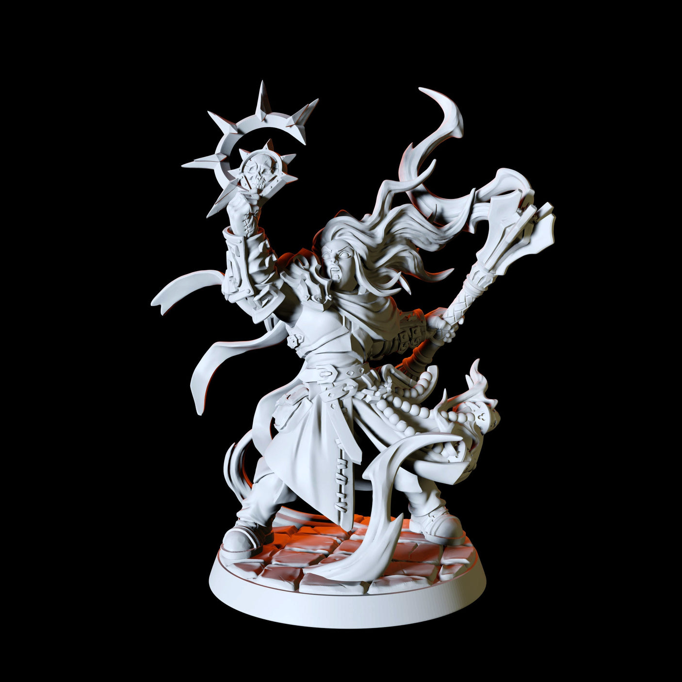 Female Paladin Miniature for Dungeons and Dragons, Pathfinder or other TTRPGs
