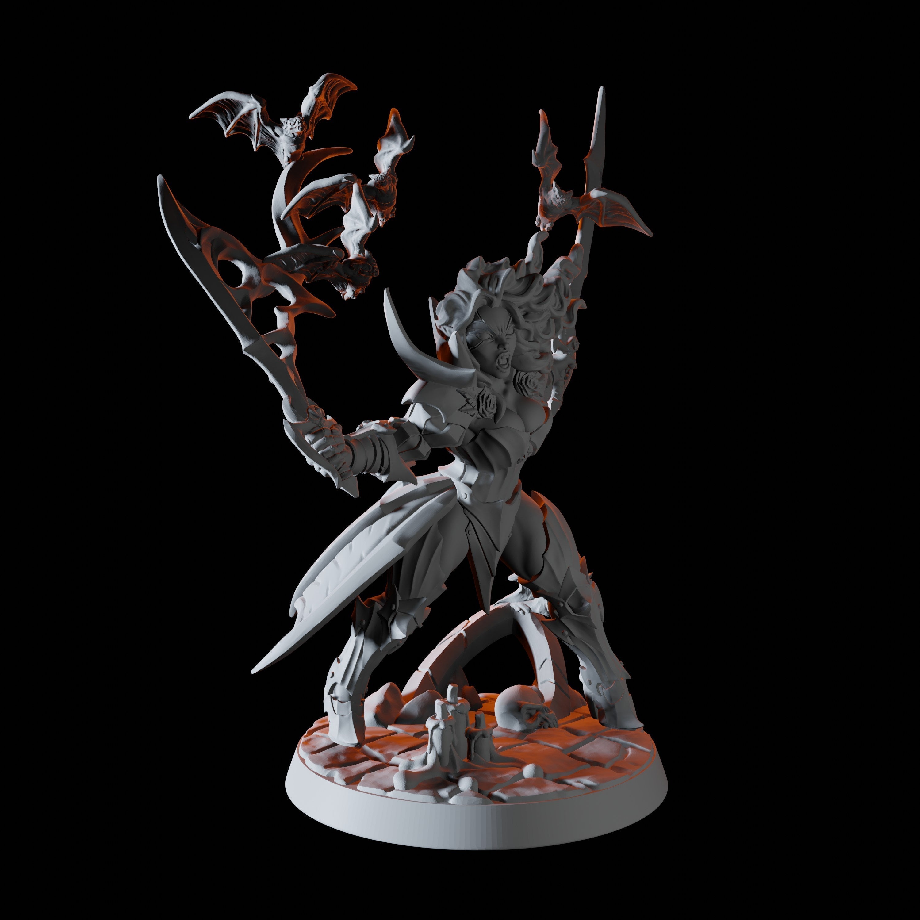 Female Master Vampire Warrior Miniature for Dungeons and Dragons - Myth Forged