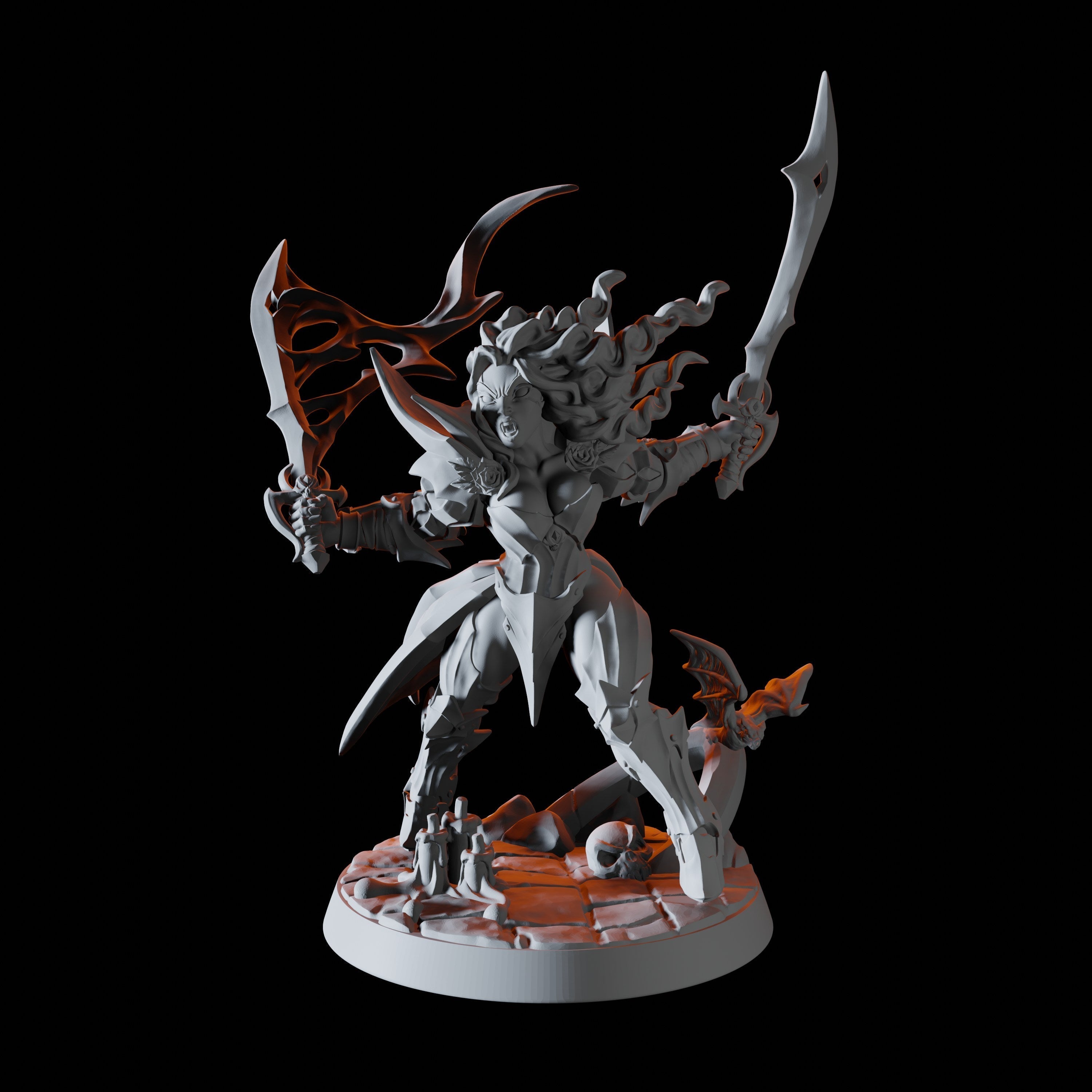 Female Master Vampire Warrior Miniature for Dungeons and Dragons - Myth Forged