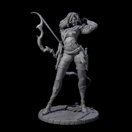 Fenn - Drawing Archer Miniature for Dungeons and Dragons, Pathfinder or other TTRPGs