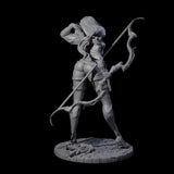 Fenn - Drawing Archer Miniature for Dungeons and Dragons, Pathfinder or other TTRPGs