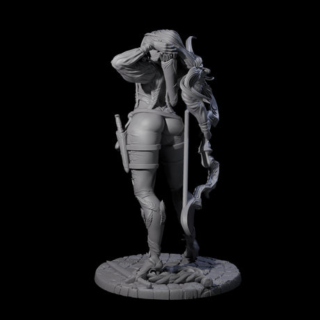 Fenn - Drawing Archer Miniature for Dungeons and Dragons, Pathfinder or other TTRPGs