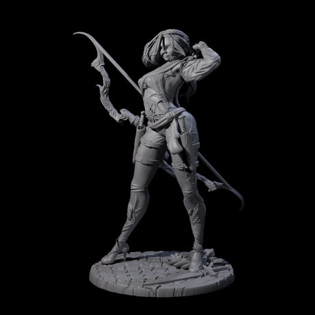 Fenn - Drawing Archer Miniature for Dungeons and Dragons, Pathfinder or other TTRPGs