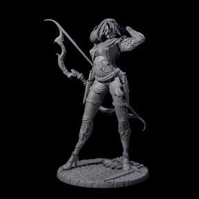 Fenn - Drawing Archer Miniature for Dungeons and Dragons, Pathfinder or other TTRPGs
